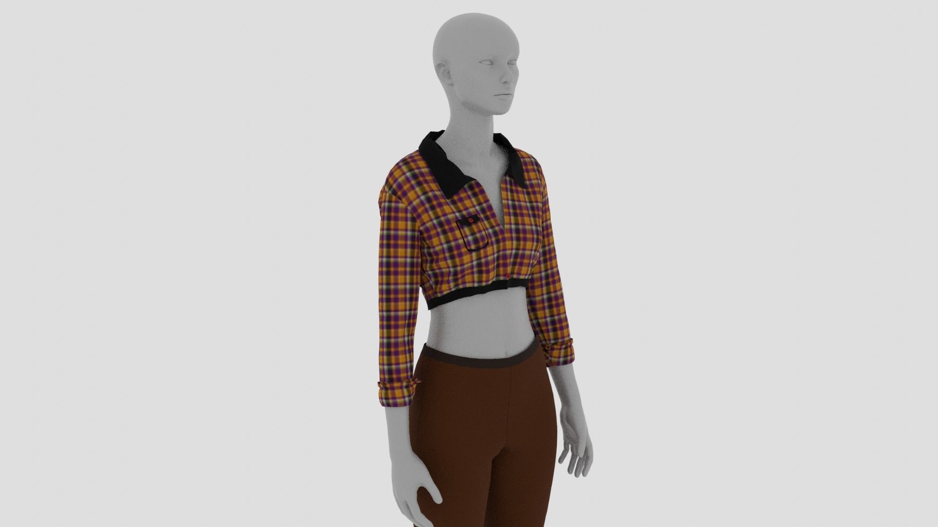 Womens Dress - Female Outfit Clothes Low-poly 3D model_9