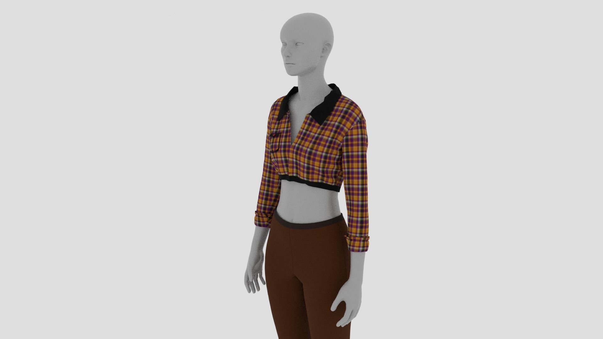 Womens Dress - Female Outfit Clothes Low-poly 3D model_14