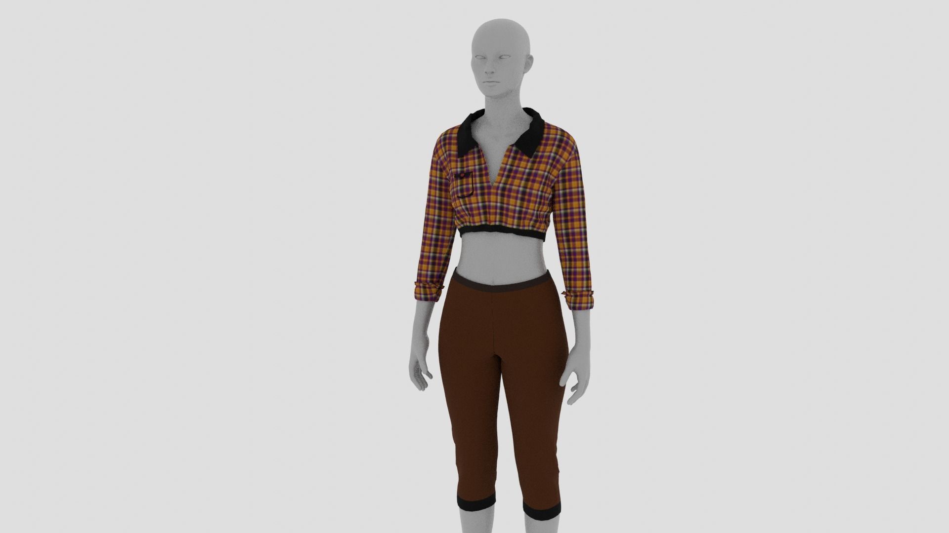 Womens Dress - Female Outfit Clothes Low-poly 3D model_15