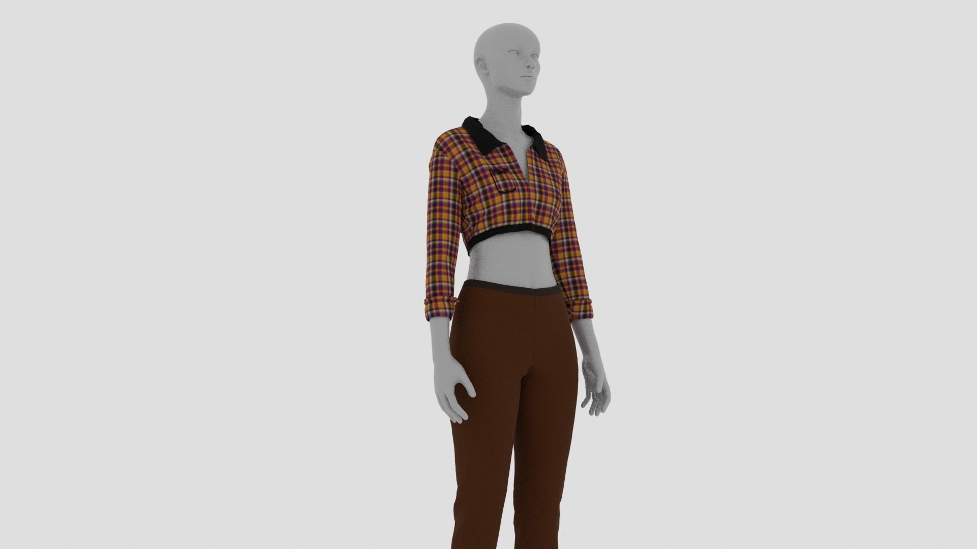 Womens Dress - Female Outfit Clothes Low-poly 3D model_6