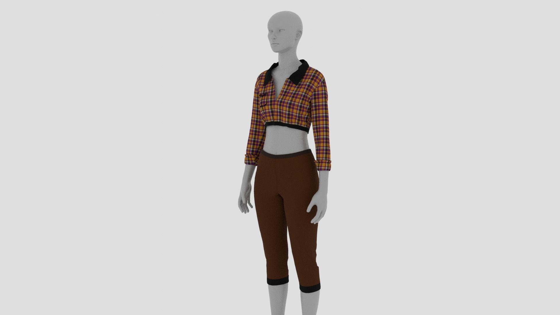 Womens Dress - Female Outfit Clothes Low-poly 3D model_2