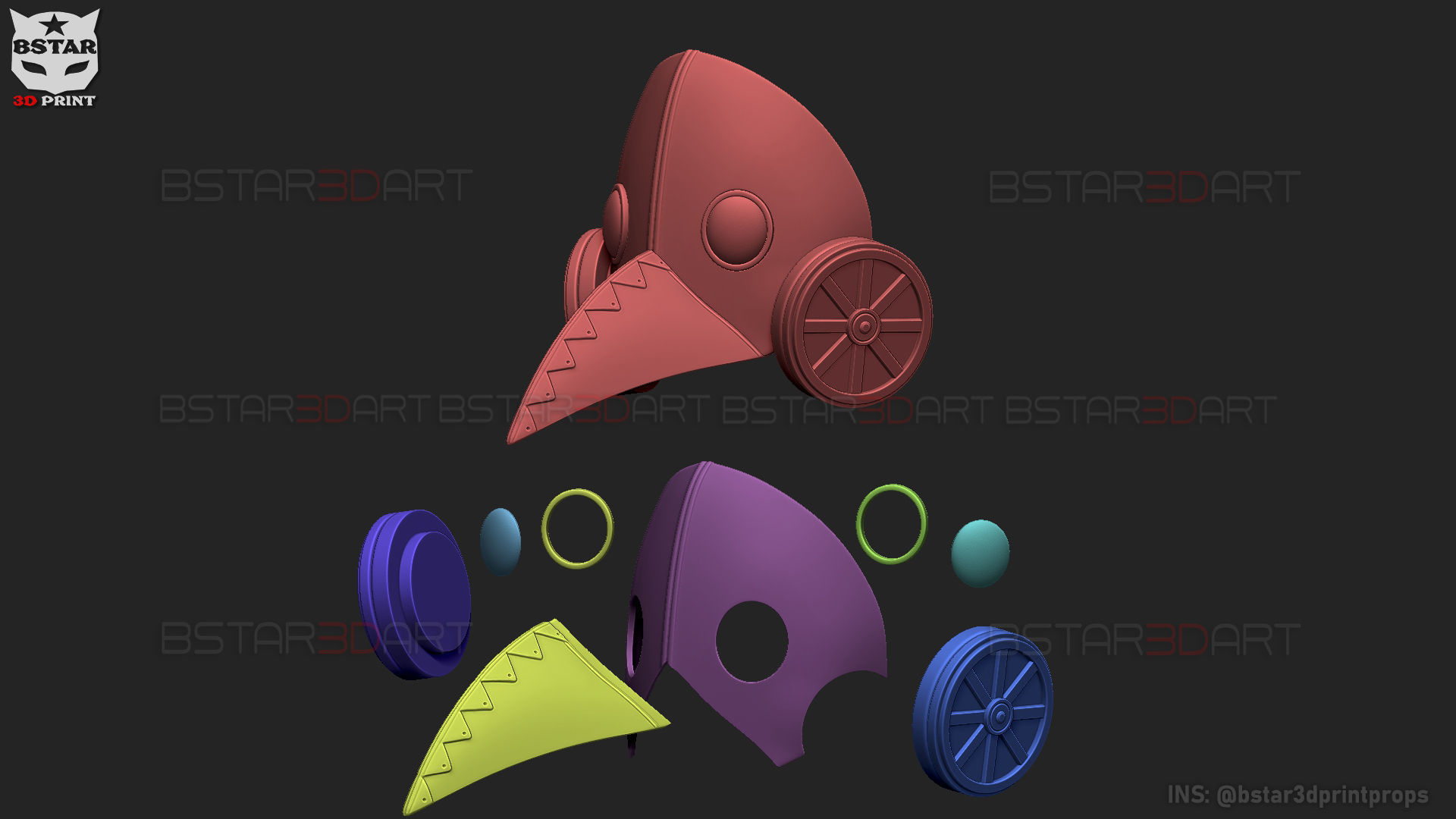 Galgali Mask - ChainsawMan Cosplay 3D print model_26