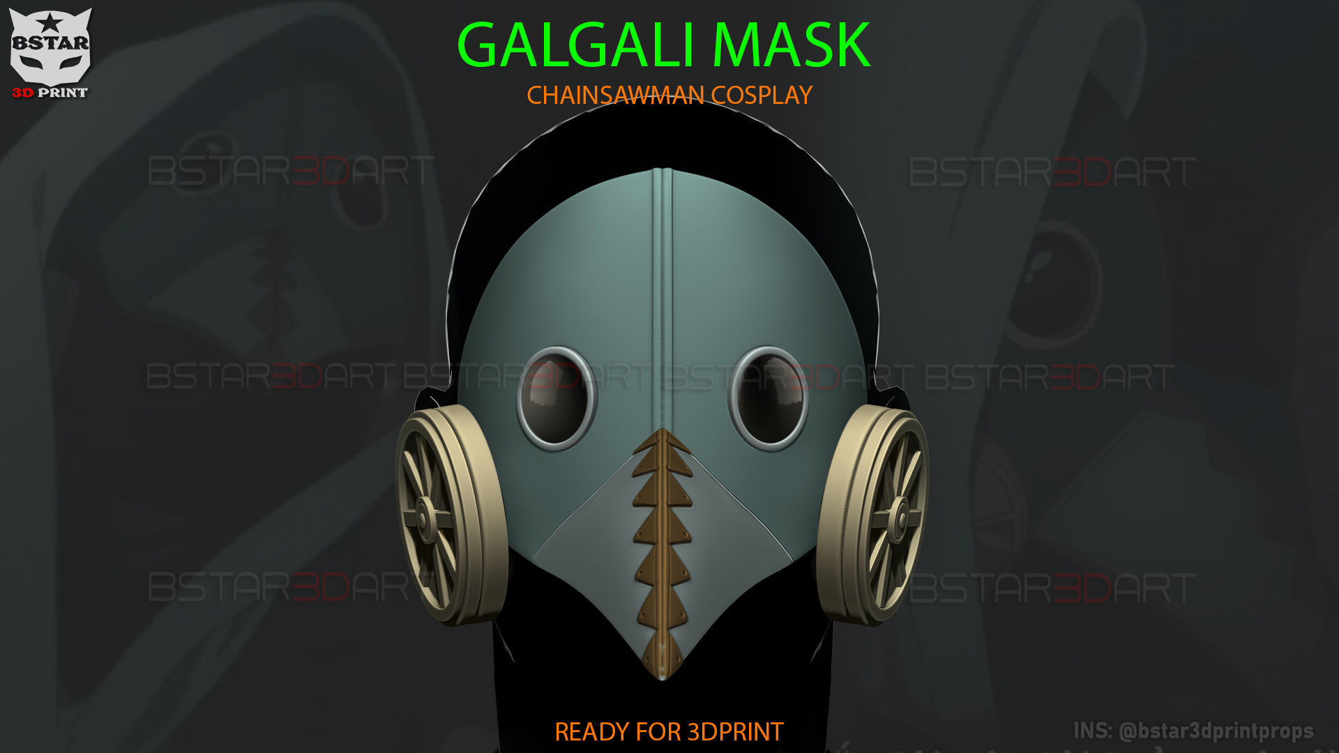 Galgali Mask - ChainsawMan Cosplay 3D print model_8
