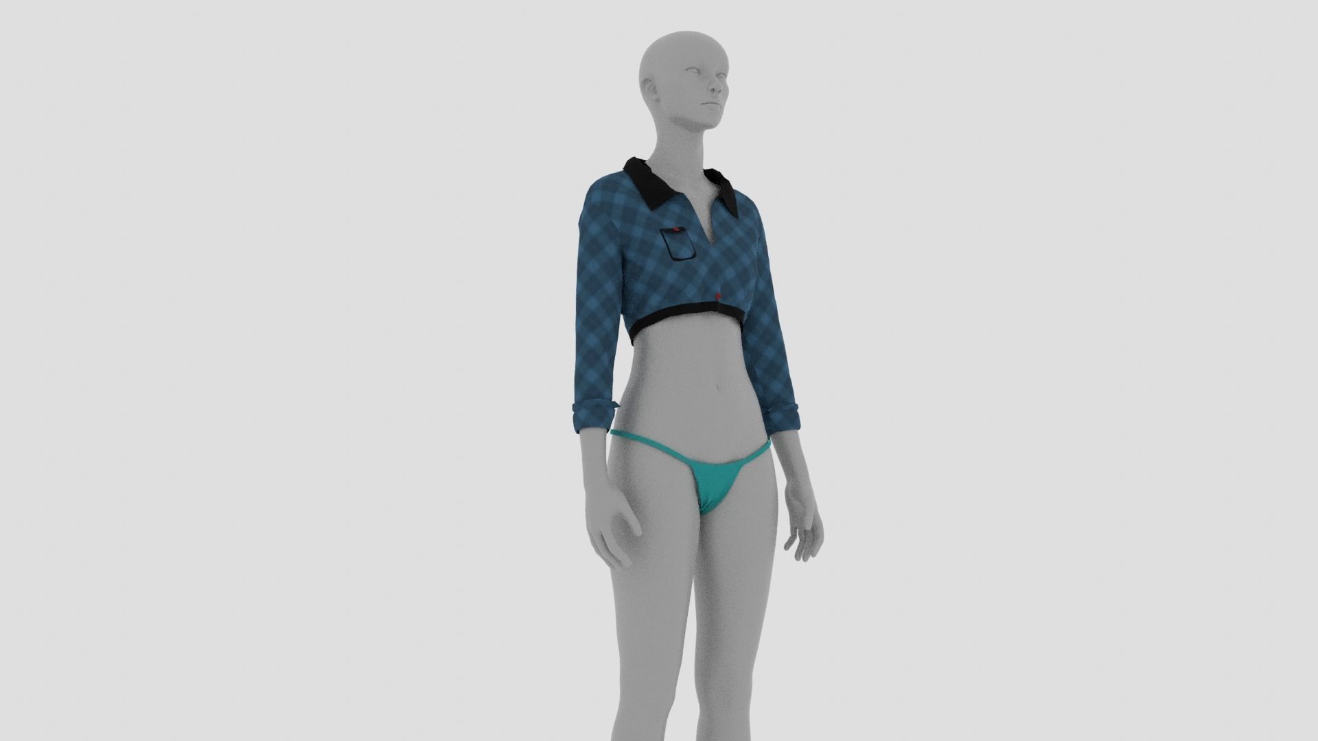 Womens Dress - Female Outfit Clothes Low-poly 3D model_6