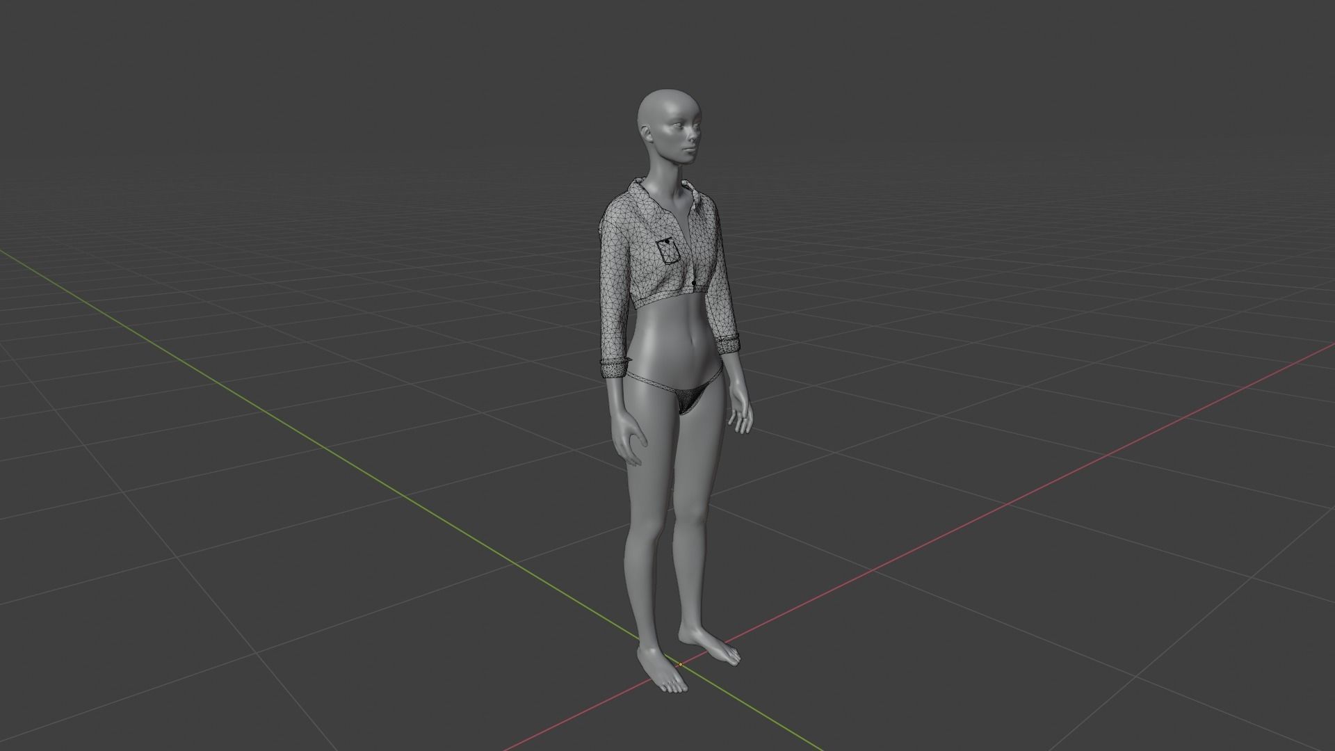 Womens Dress - Female Outfit Clothes Low-poly 3D model_18