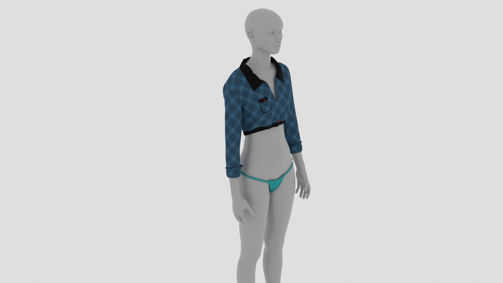 Womens Dress - Female Outfit Clothes Low-poly 3D model_3