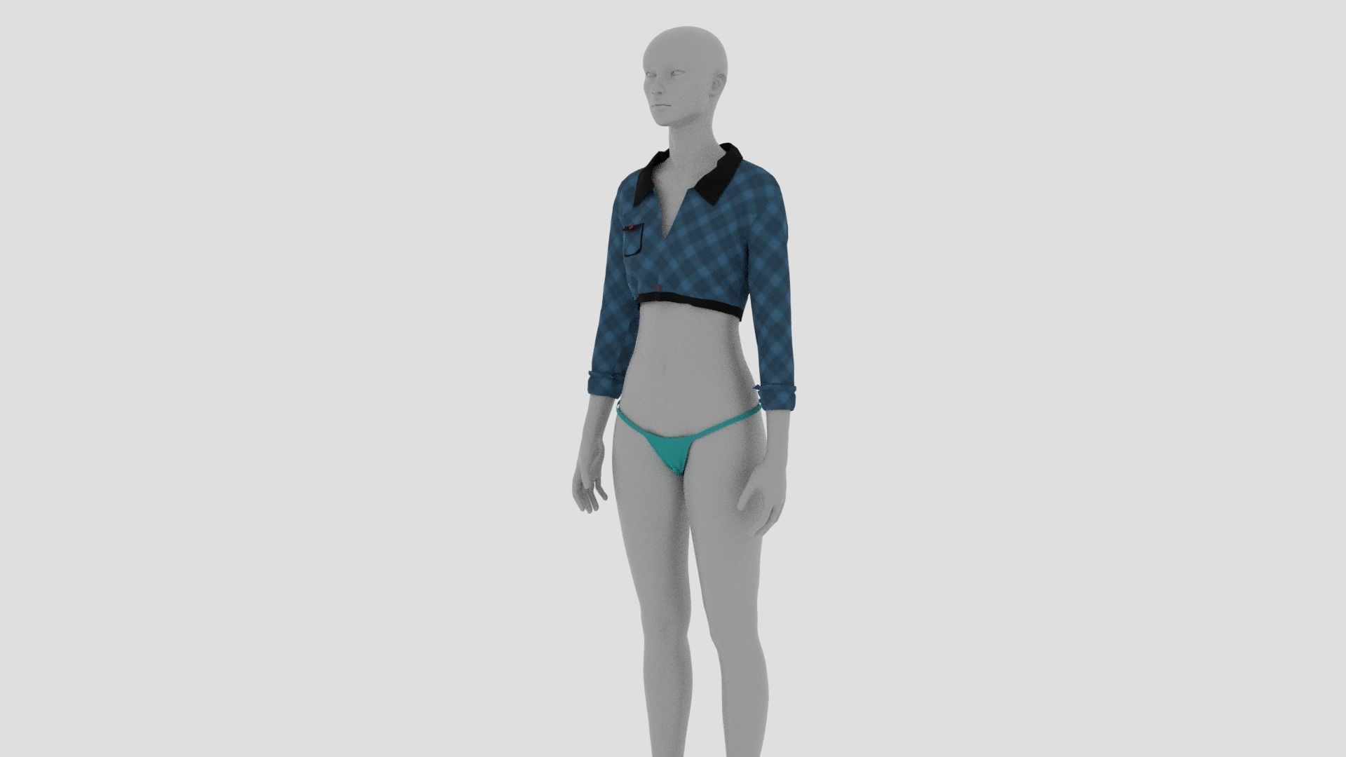 Womens Dress - Female Outfit Clothes Low-poly 3D model_2