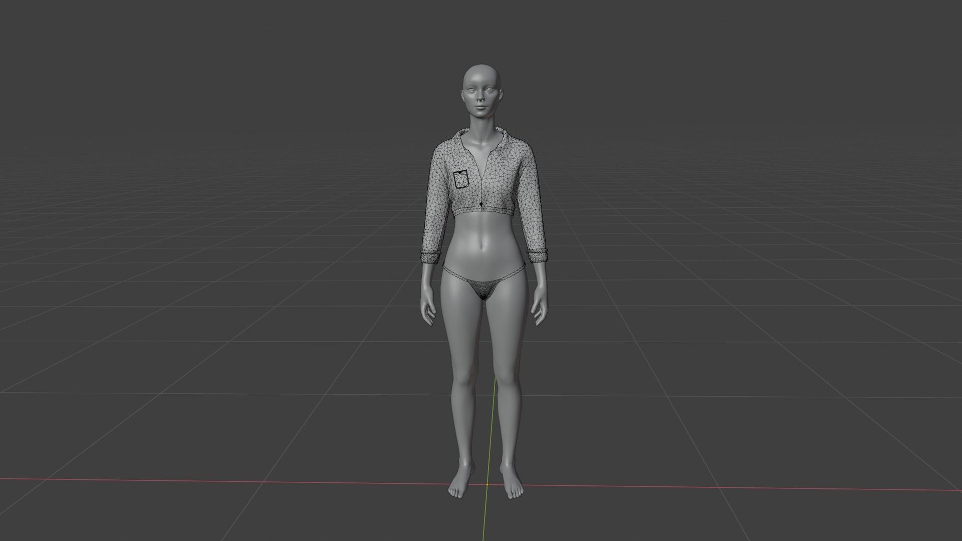 Womens Dress - Female Outfit Clothes Low-poly 3D model_19