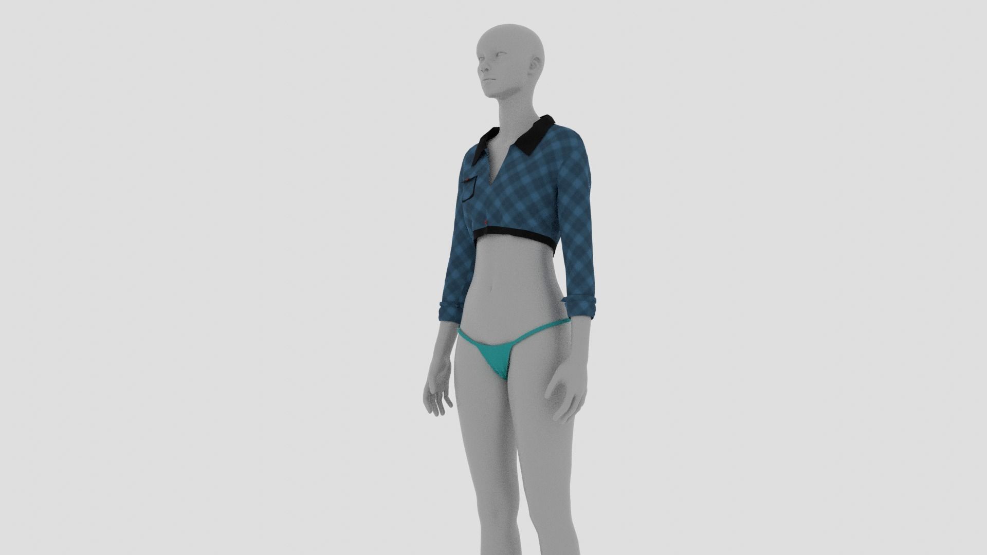 Womens Dress - Female Outfit Clothes Low-poly 3D model_8