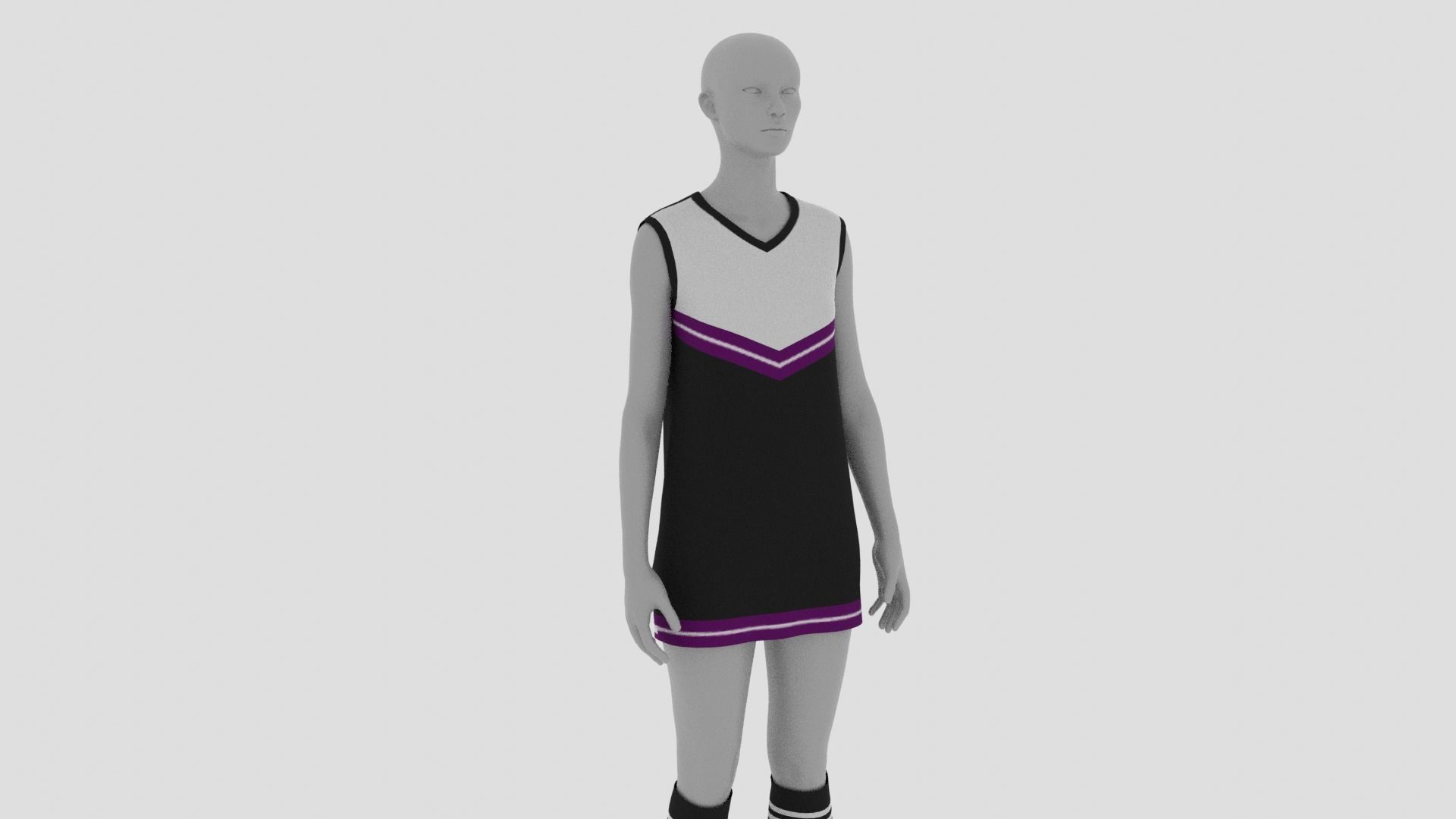 Womens Dress - Female Outfit Clothes Low-poly 3D model_17