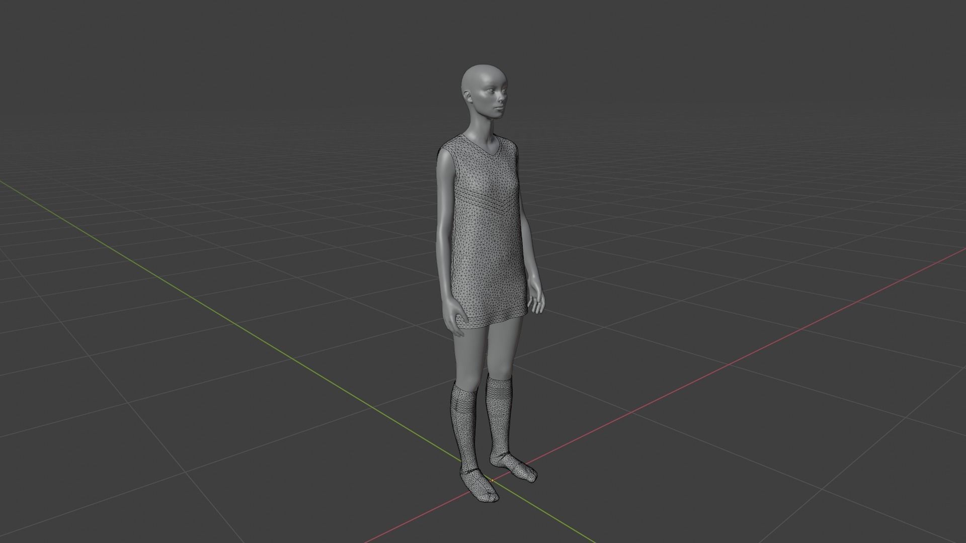Womens Dress - Female Outfit Clothes Low-poly 3D model_18