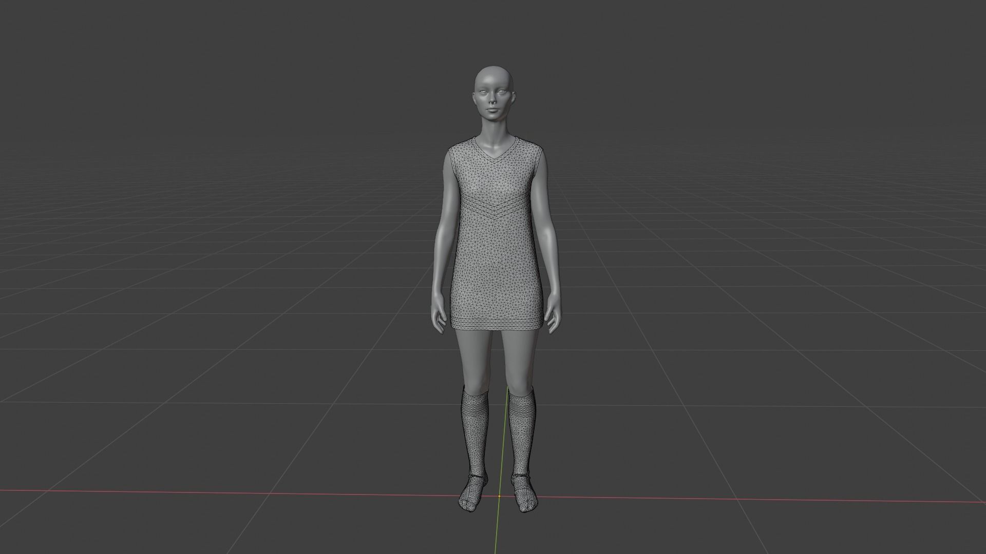 Womens Dress - Female Outfit Clothes Low-poly 3D model_19
