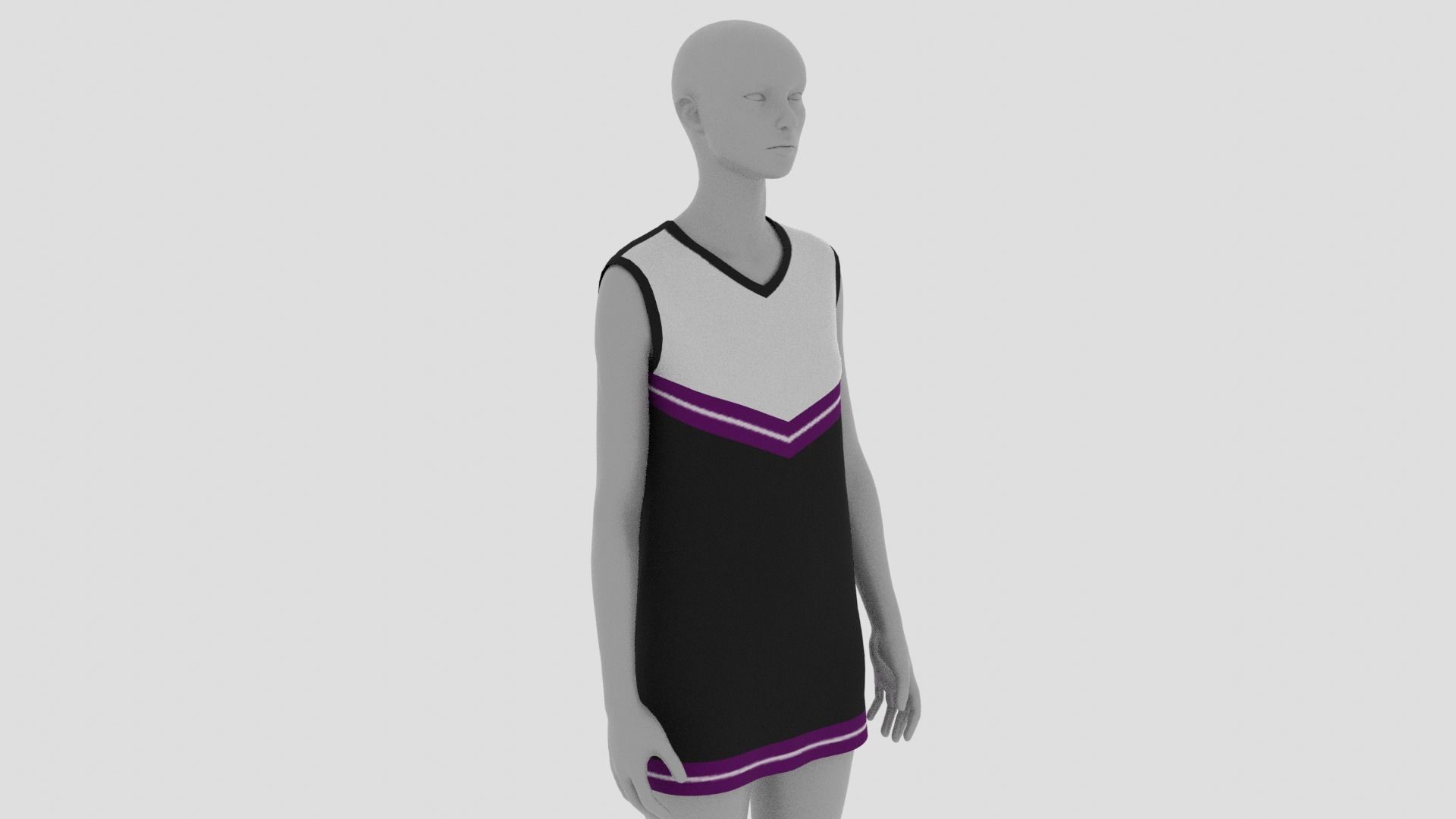 Womens Dress - Female Outfit Clothes Low-poly 3D model_9