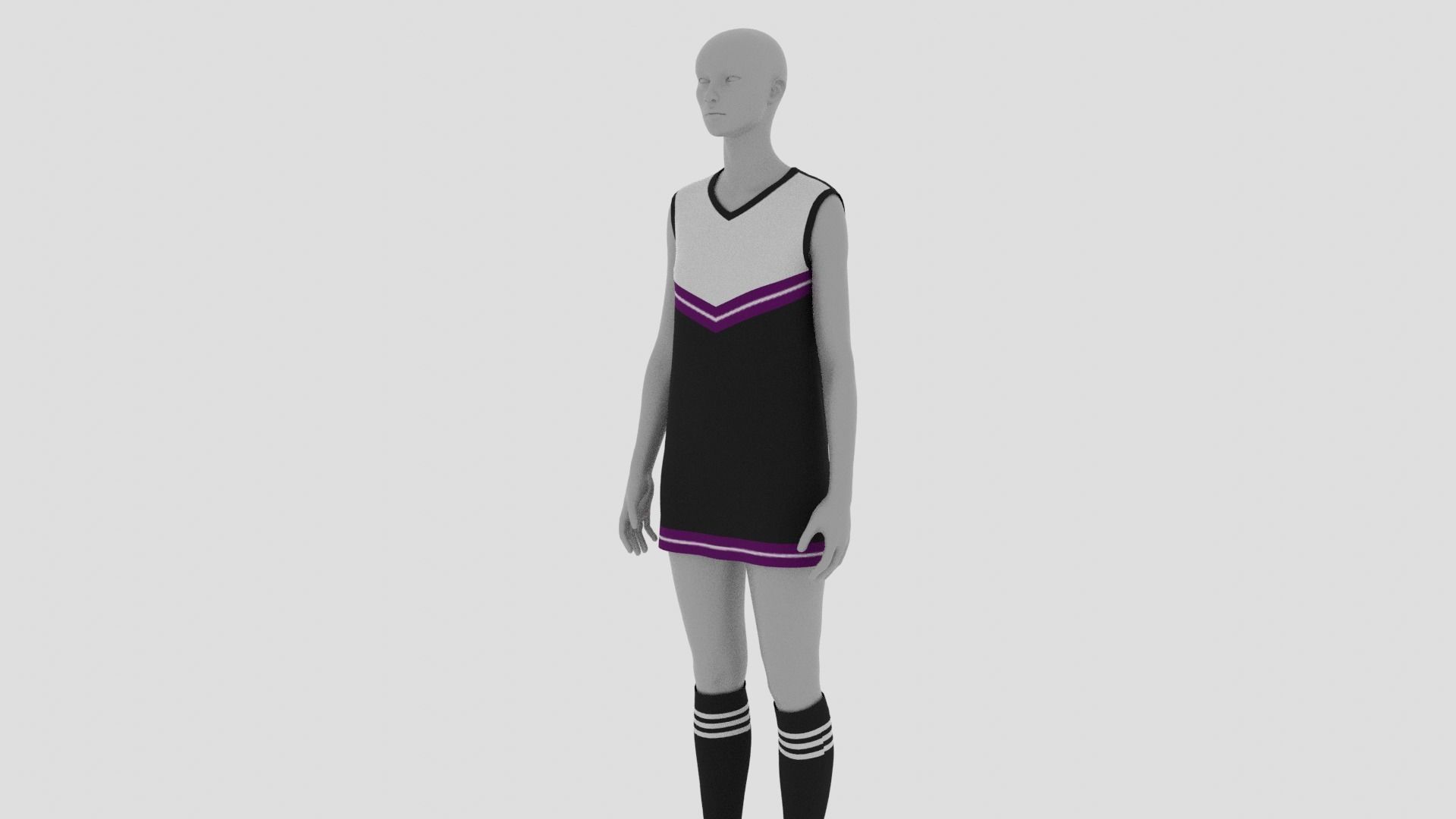 Womens Dress - Female Outfit Clothes Low-poly 3D model_2