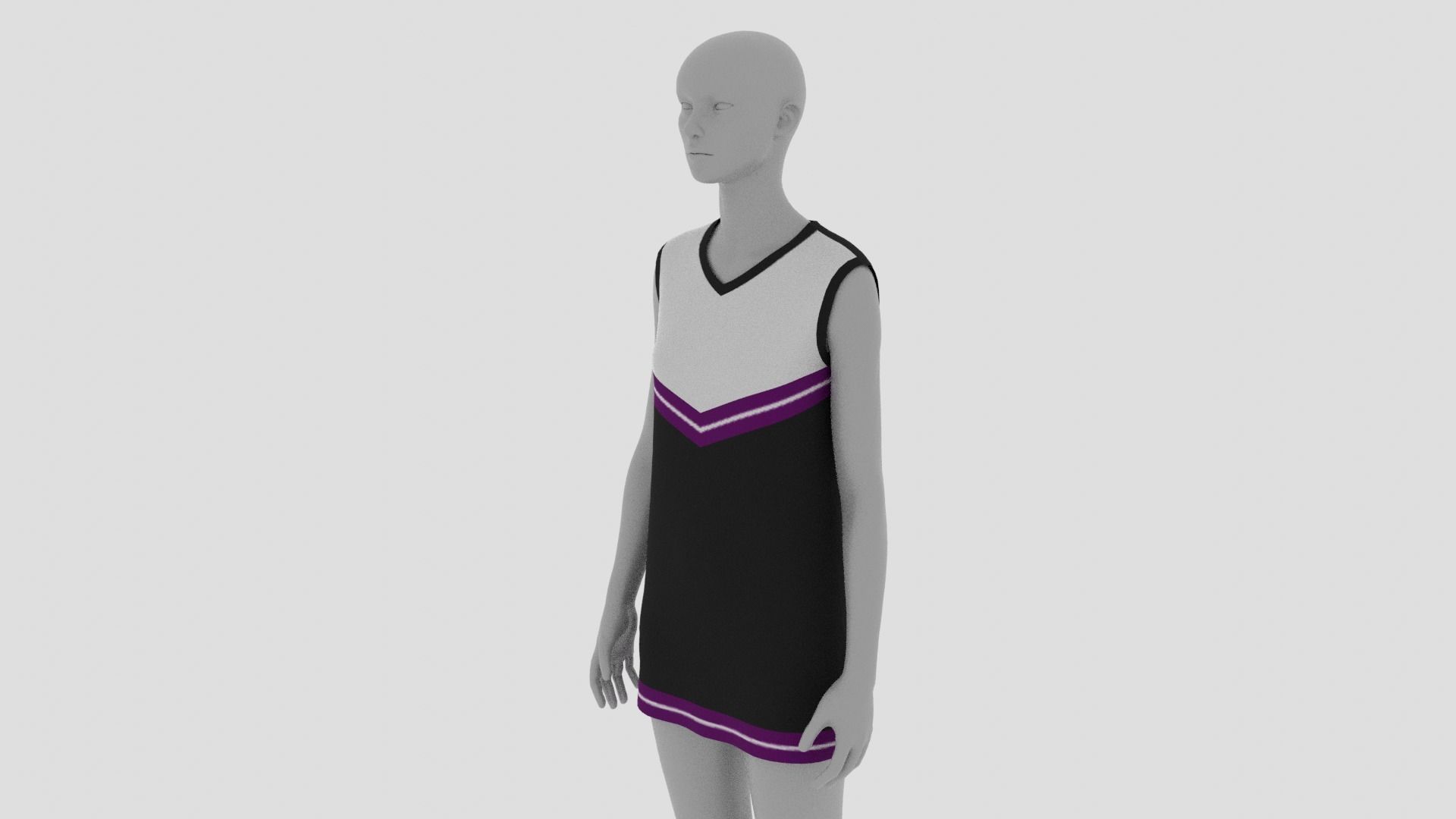 Womens Dress - Female Outfit Clothes Low-poly 3D model_14