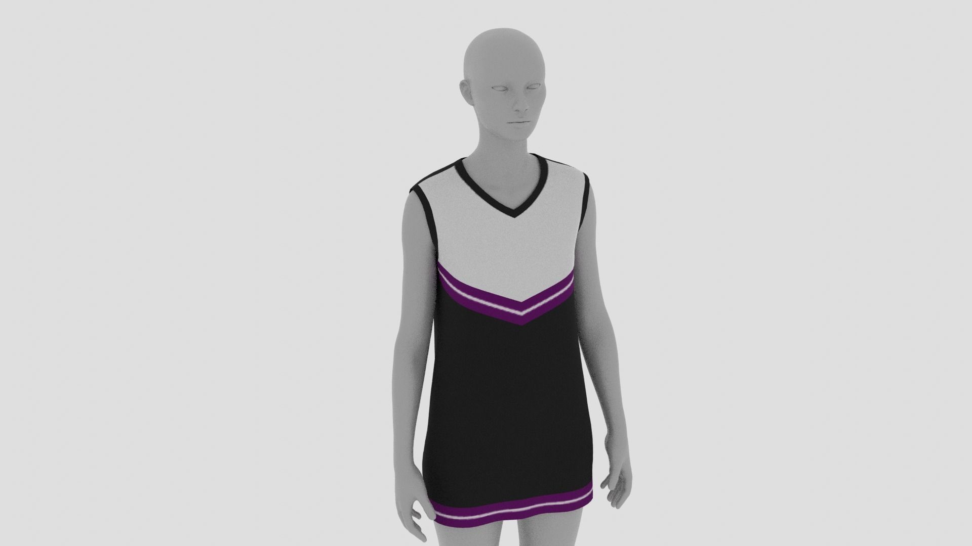 Womens Dress - Female Outfit Clothes Low-poly 3D model_12