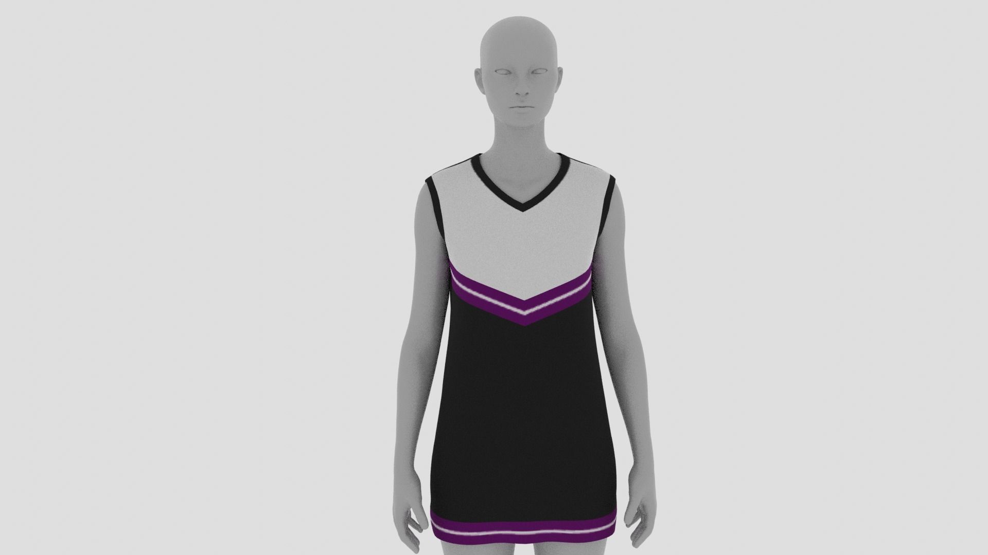 Womens Dress - Female Outfit Clothes Low-poly 3D model_10