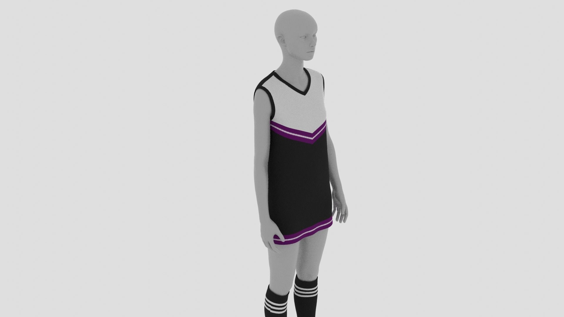 Womens Dress - Female Outfit Clothes Low-poly 3D model_3