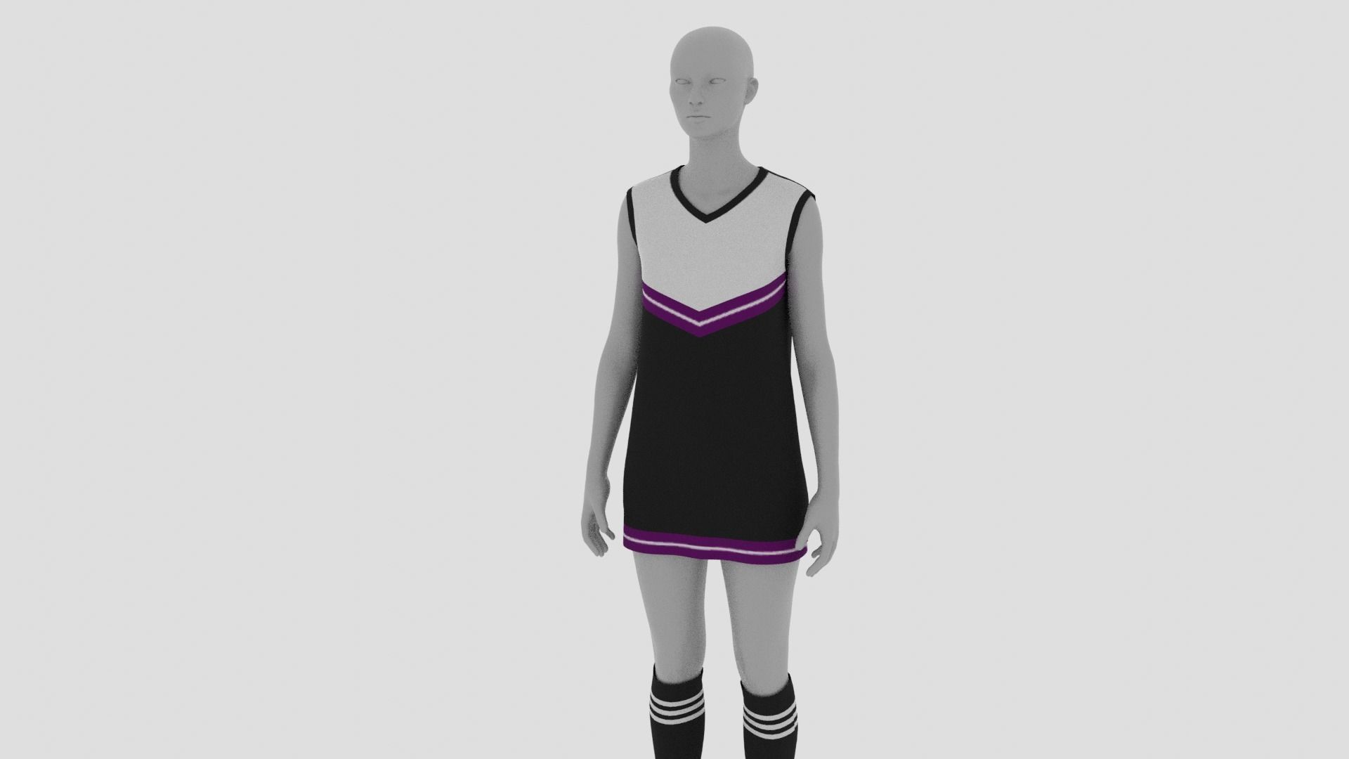 Womens Dress - Female Outfit Clothes Low-poly 3D model_15