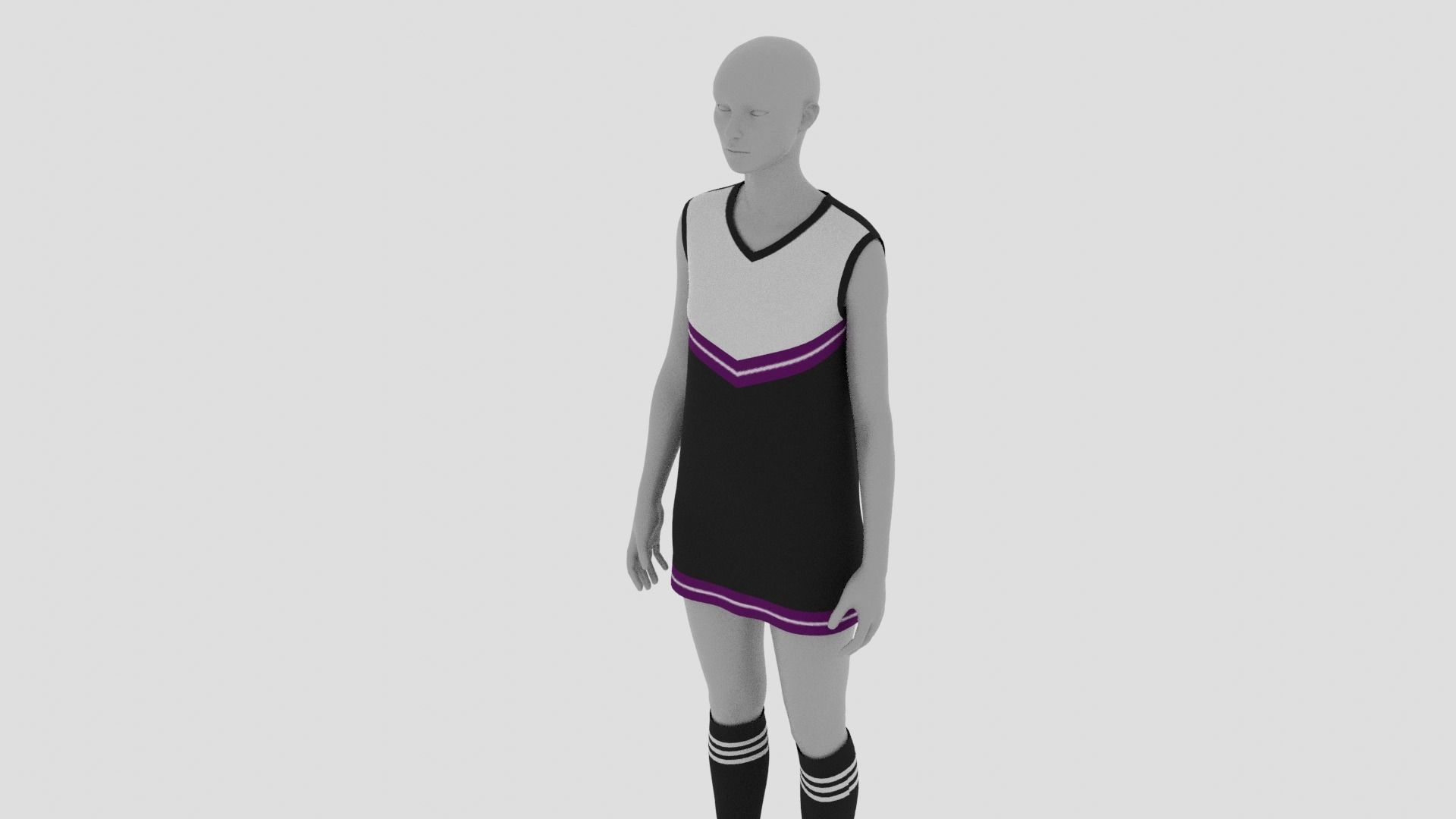 Womens Dress - Female Outfit Clothes Low-poly 3D model_5