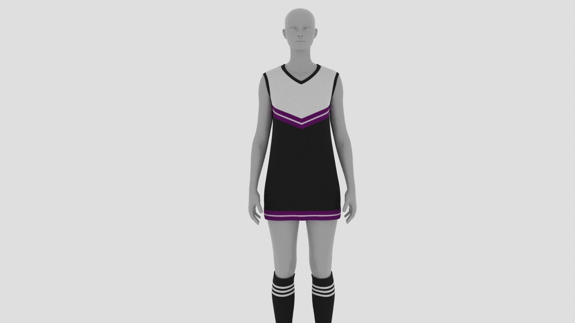 Womens Dress - Female Outfit Clothes Low-poly 3D model_1
