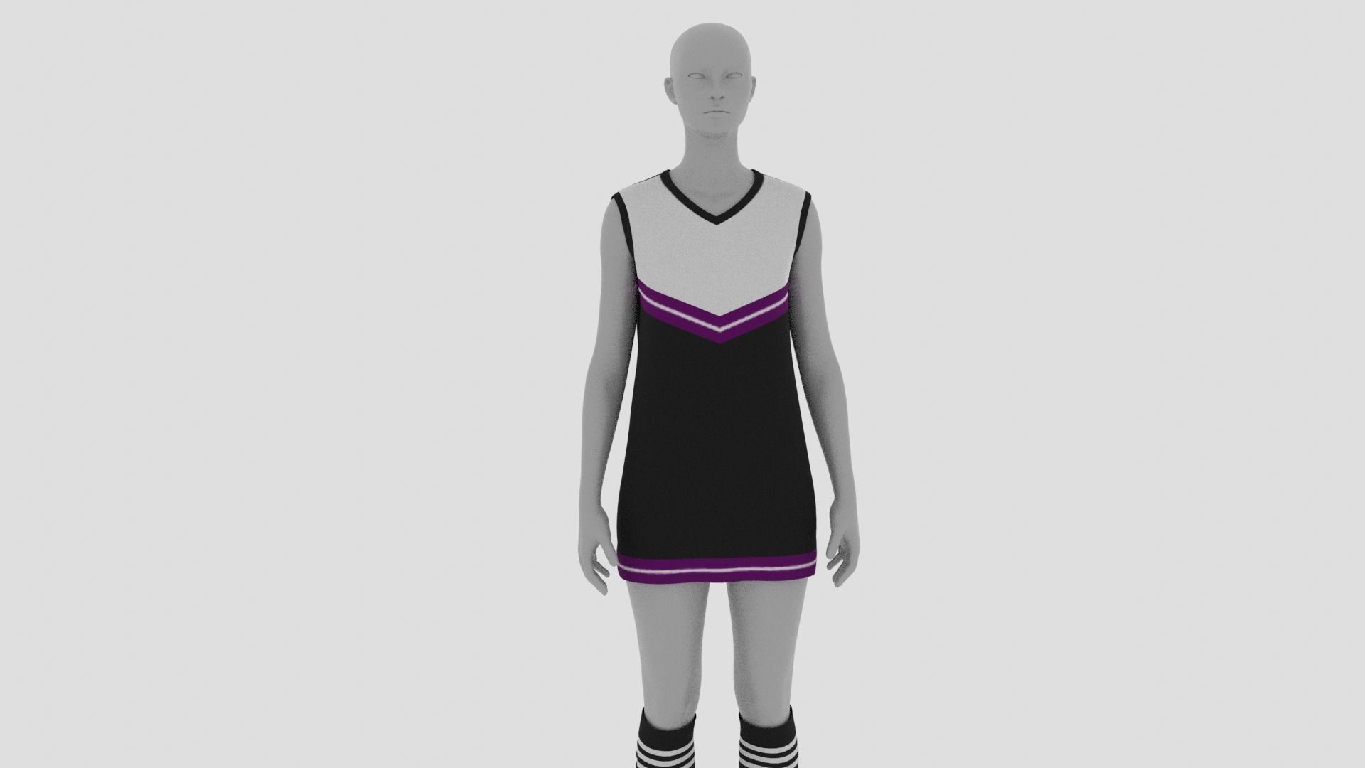 Womens Dress - Female Outfit Clothes Low-poly 3D model_16
