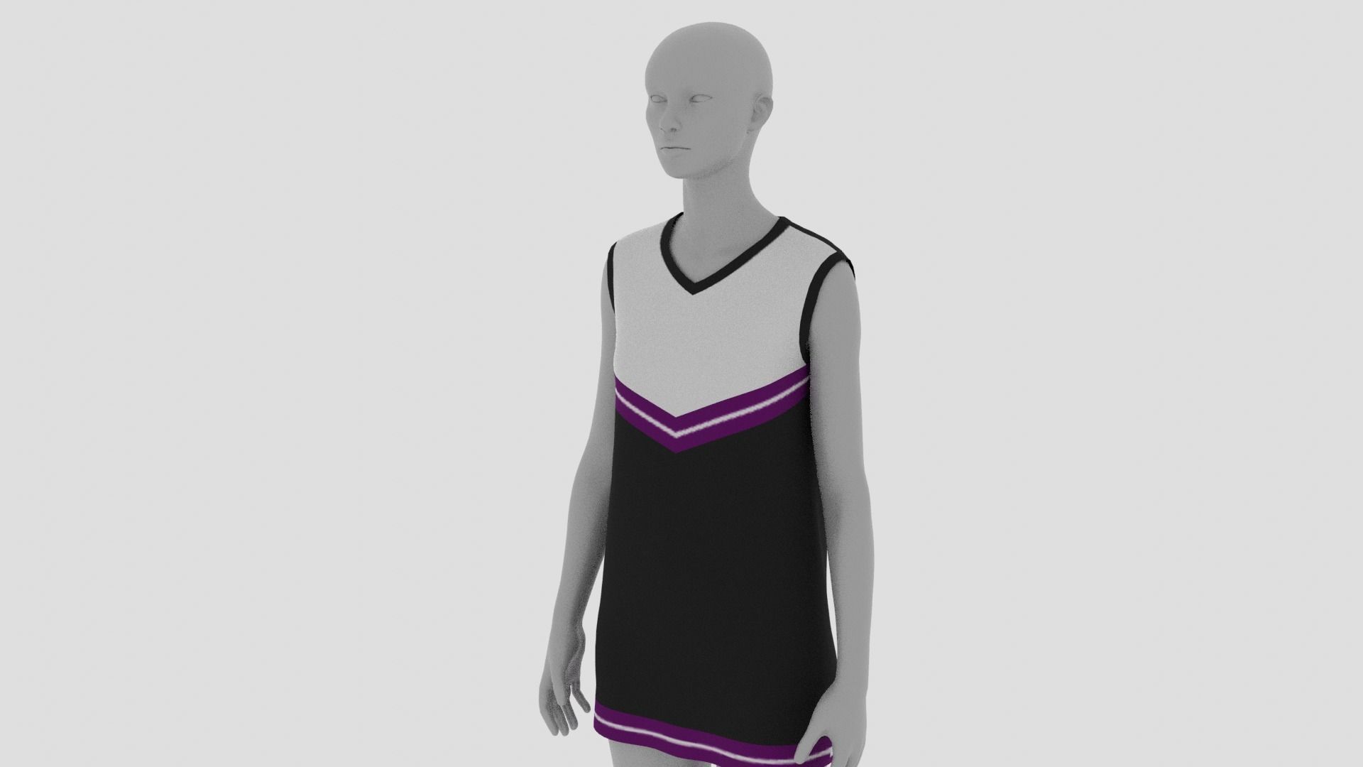 Womens Dress - Female Outfit Clothes Low-poly 3D model_11