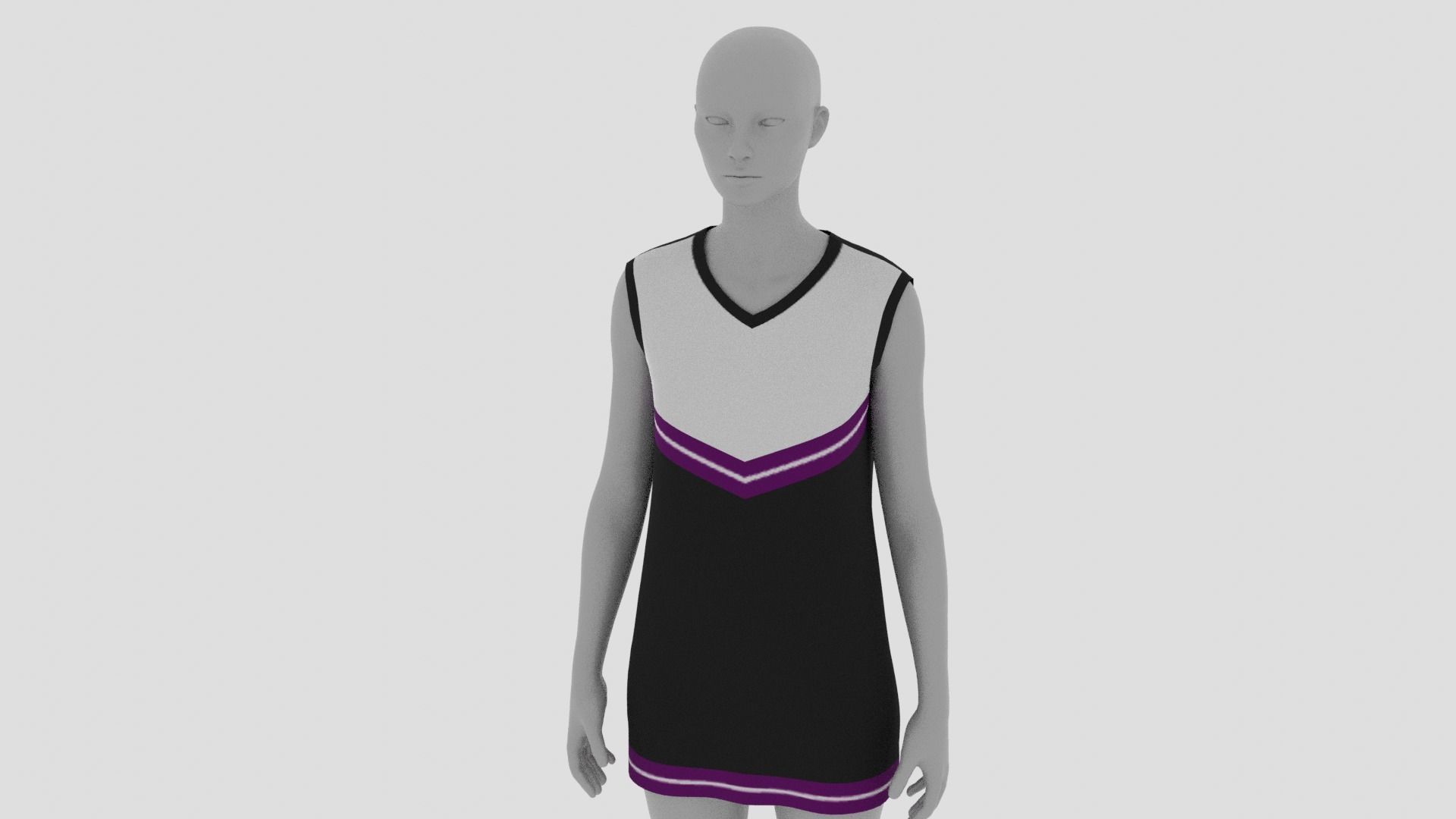 Womens Dress - Female Outfit Clothes Low-poly 3D model_13
