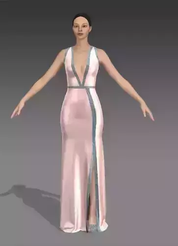 DEGAJE NECKLINE SILK SATIN FABRIC 