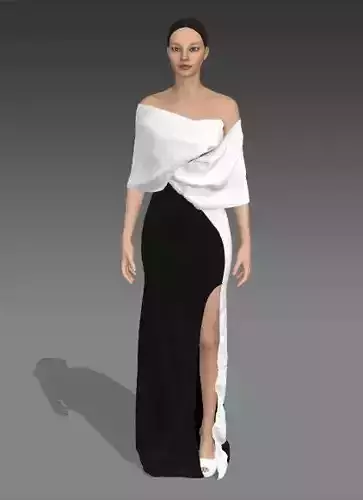  COLOR BLOCK DRESS BLOUSE TWIST SKIRT SLIT DETAIL 