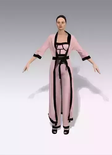 PAIR OF PAJAMAS PANT BLOUSE LONG DRESSING GOWN