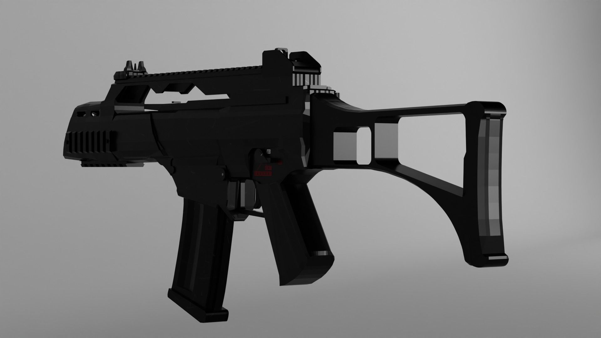 G36C and ammo with accessories Low-poly 3D model_2