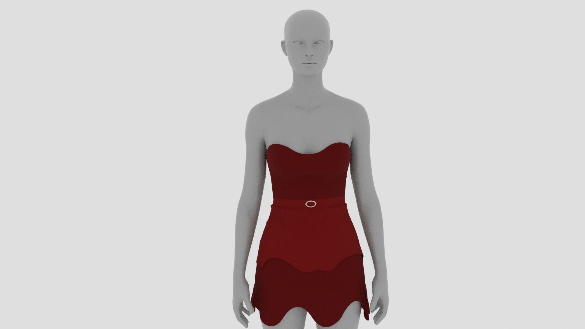 Womens Dress - Female Outfit Clothes Low-poly 3D model_10