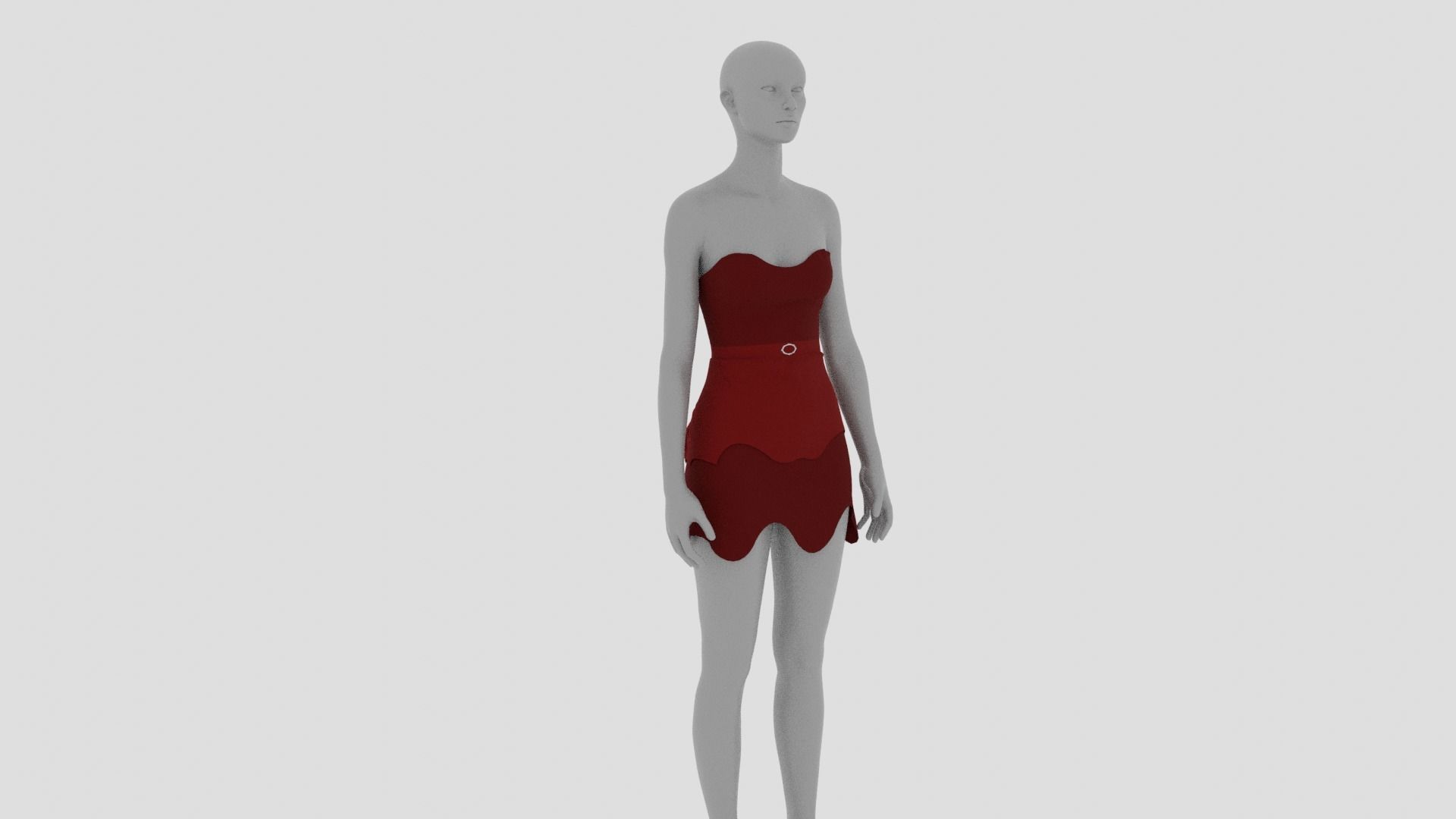Womens Dress - Female Outfit Clothes Low-poly 3D model_1