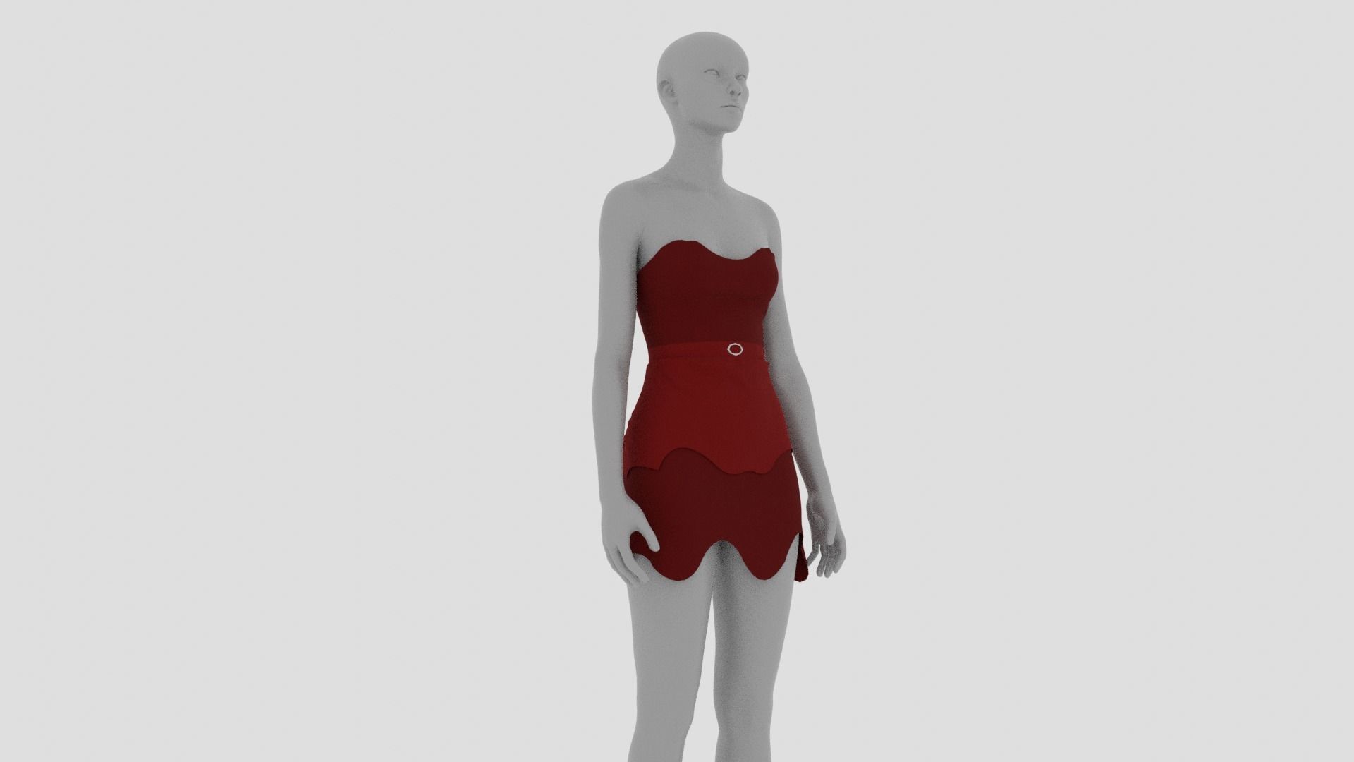 Womens Dress - Female Outfit Clothes Low-poly 3D model_6