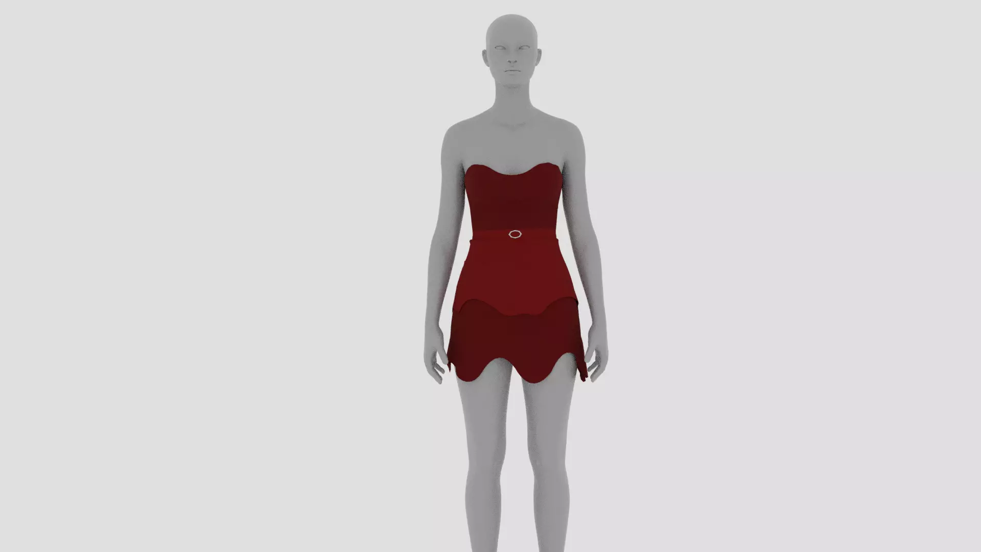 Womens Dress - Female Outfit Clothes Low-poly 3D model_0