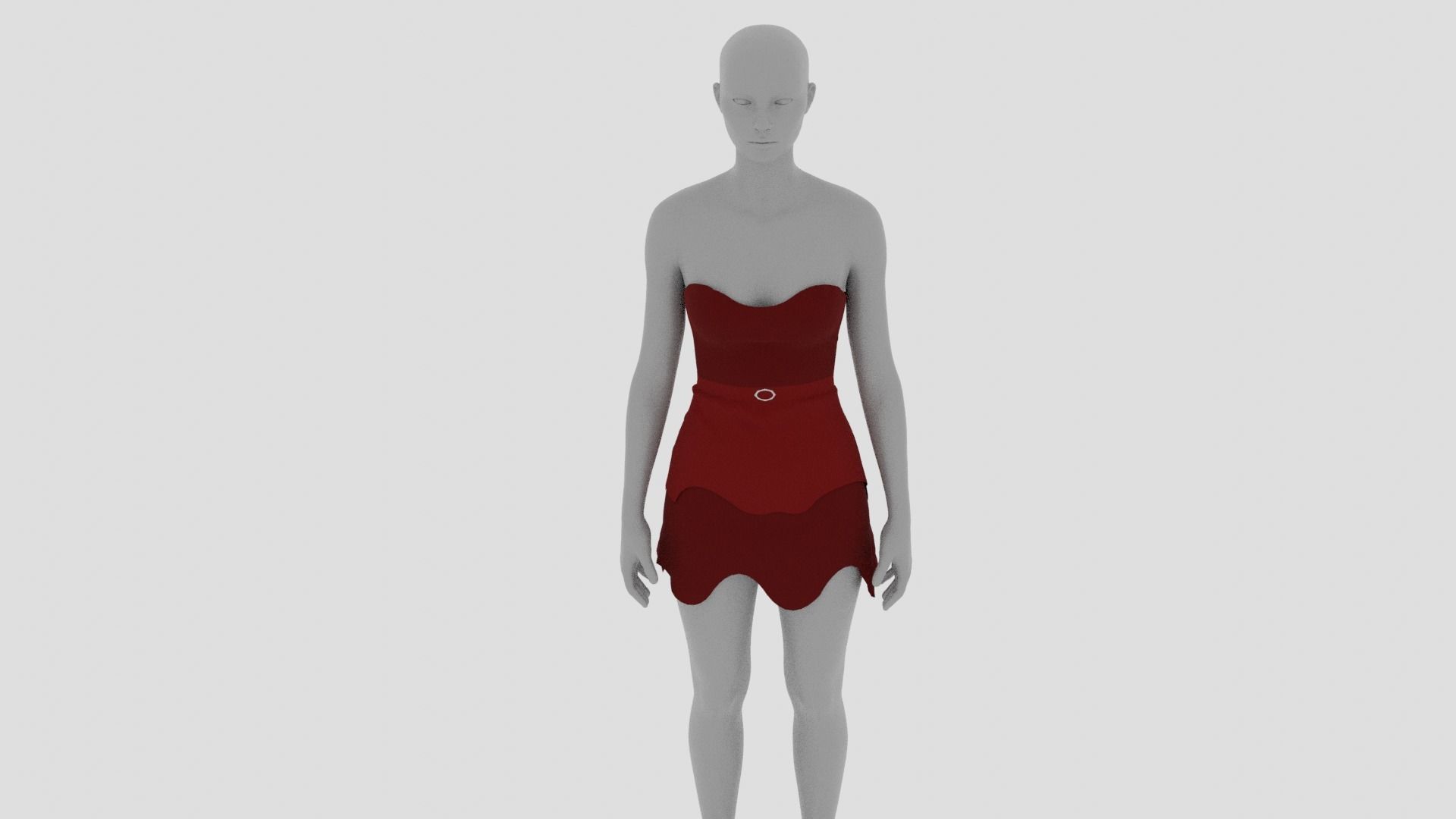 Womens Dress - Female Outfit Clothes Low-poly 3D model_4