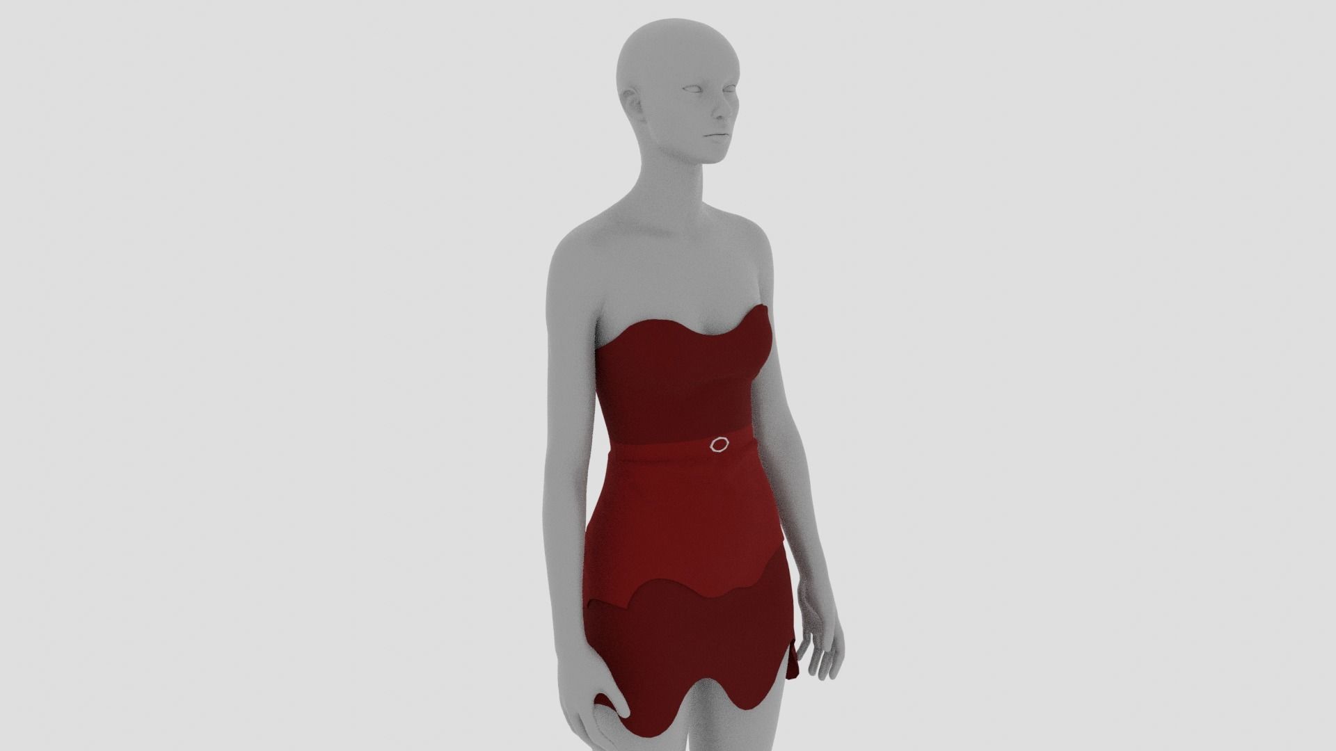 Womens Dress - Female Outfit Clothes Low-poly 3D model_9