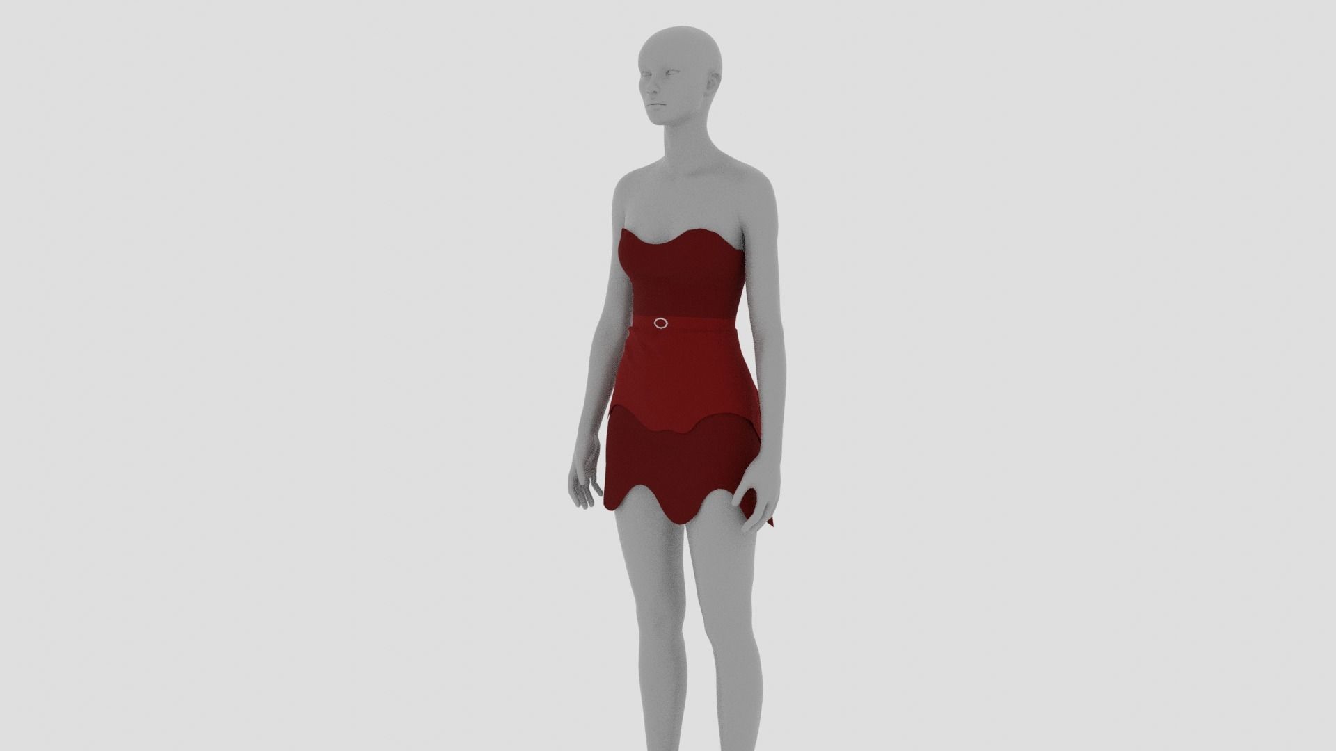 Womens Dress - Female Outfit Clothes Low-poly 3D model_2