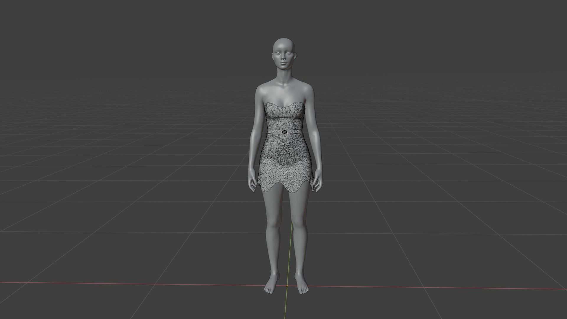 Womens Dress - Female Outfit Clothes Low-poly 3D model_19