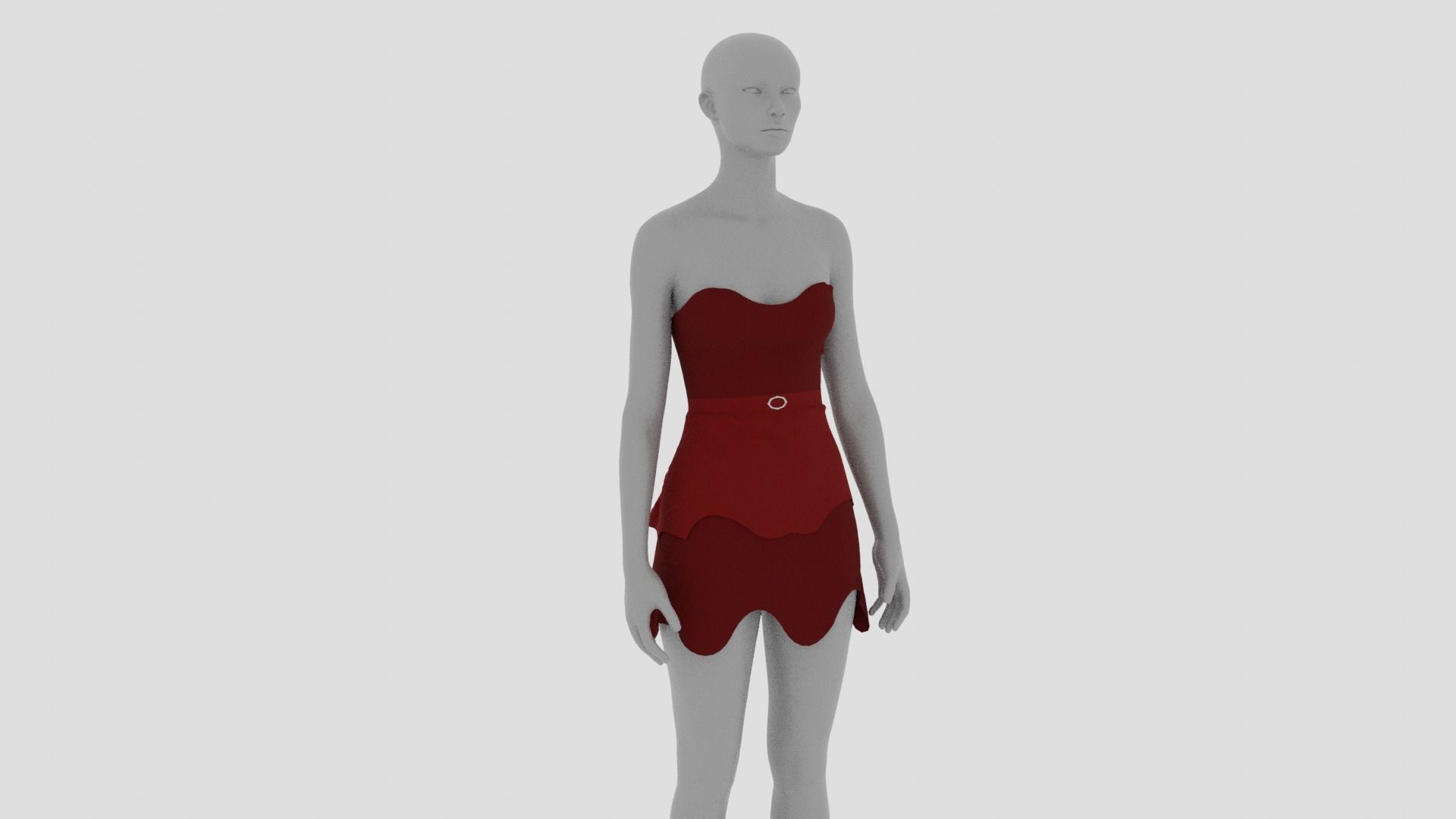 Womens Dress - Female Outfit Clothes Low-poly 3D model_17
