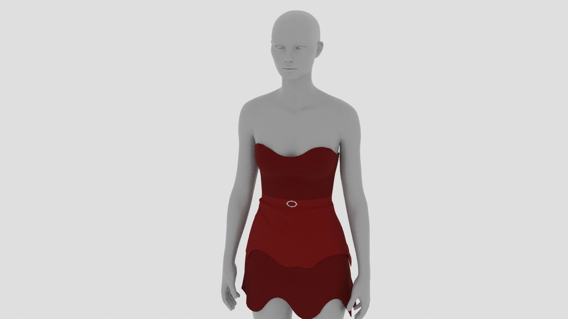 Womens Dress - Female Outfit Clothes Low-poly 3D model_13