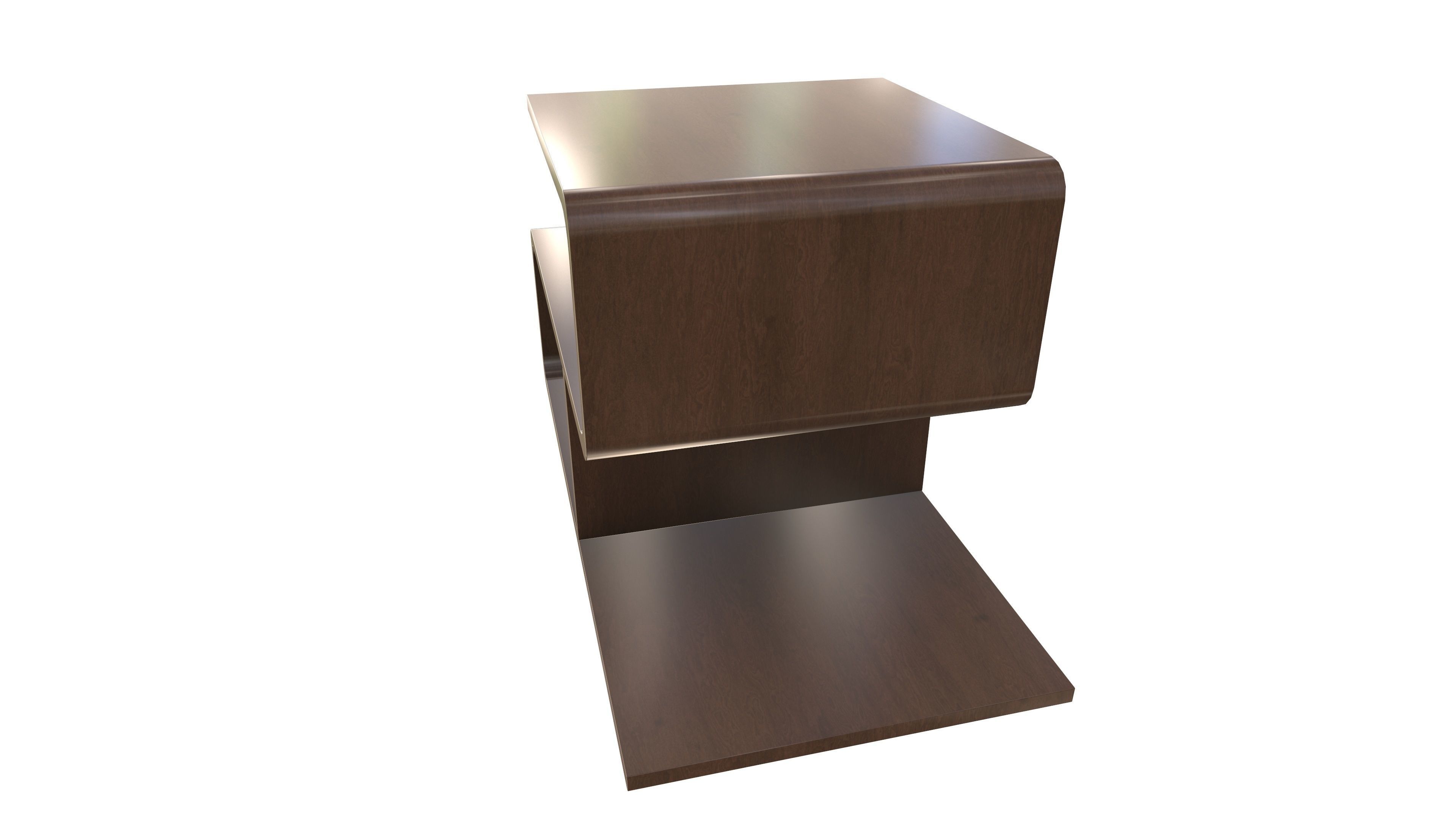 Modern Wooden Shelf AR VR PBR Low-poly 3D model_6