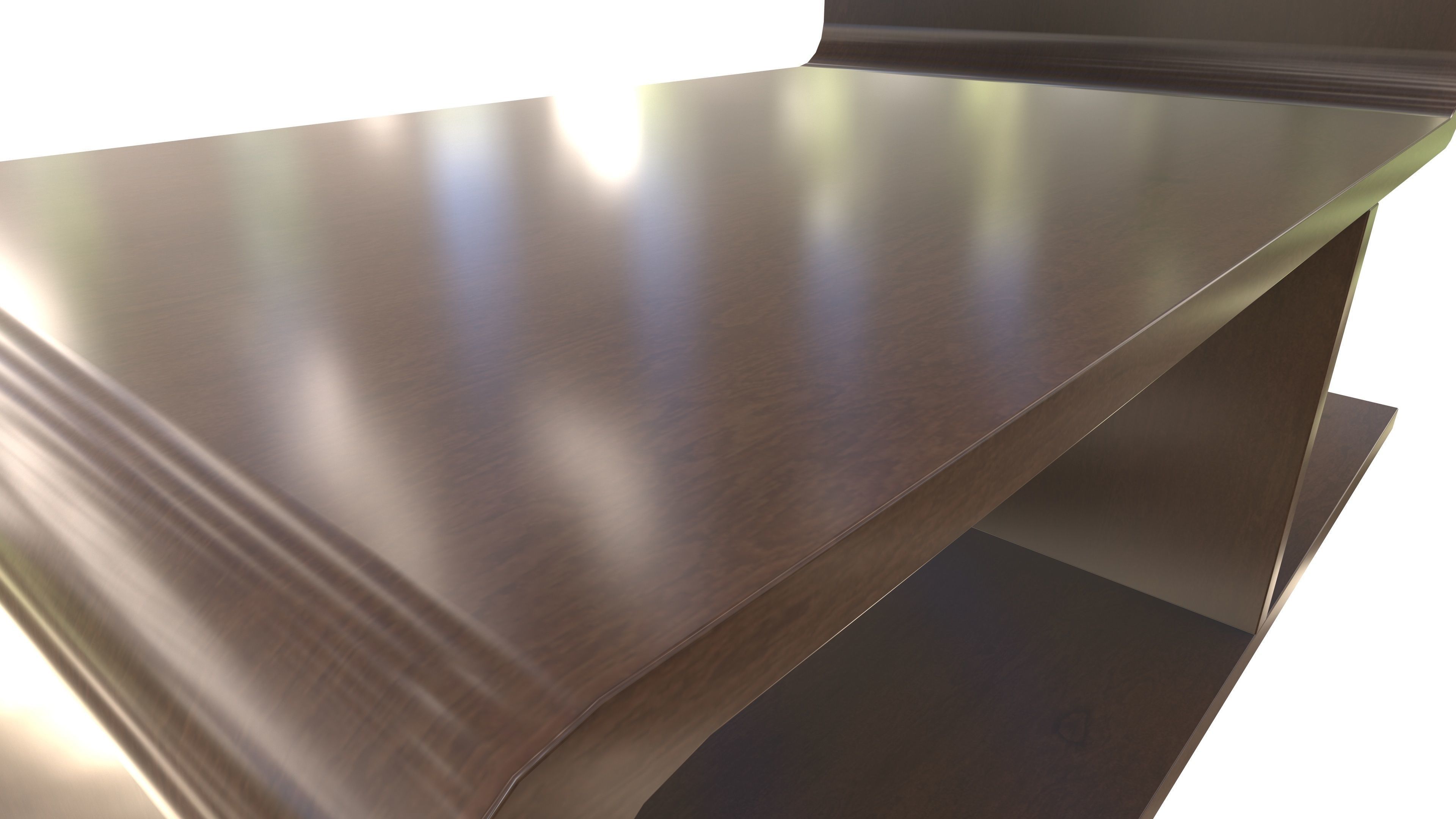 Modern Wooden Shelf AR VR PBR Low-poly 3D model_14