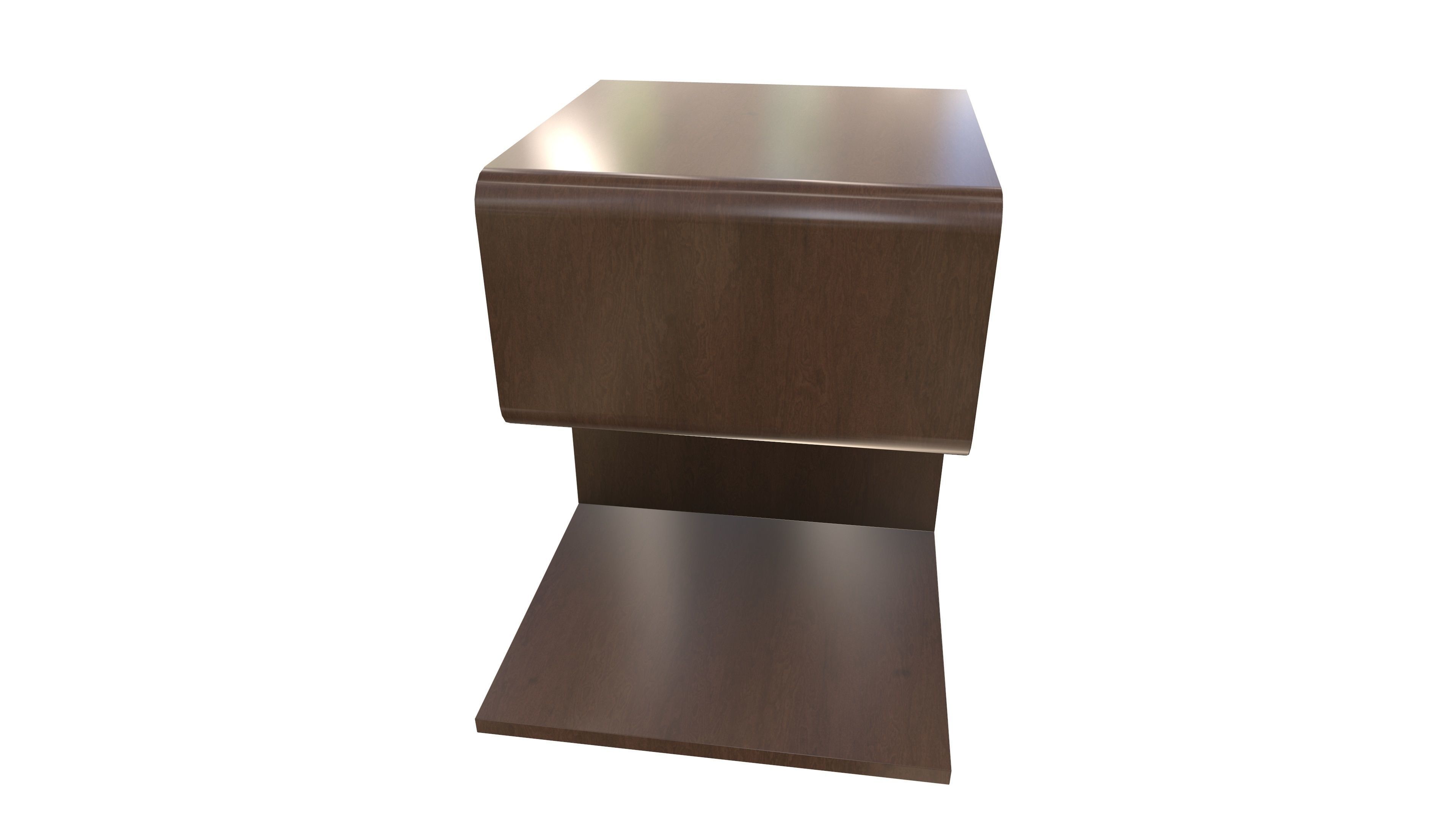 Modern Wooden Shelf AR VR PBR Low-poly 3D model_7