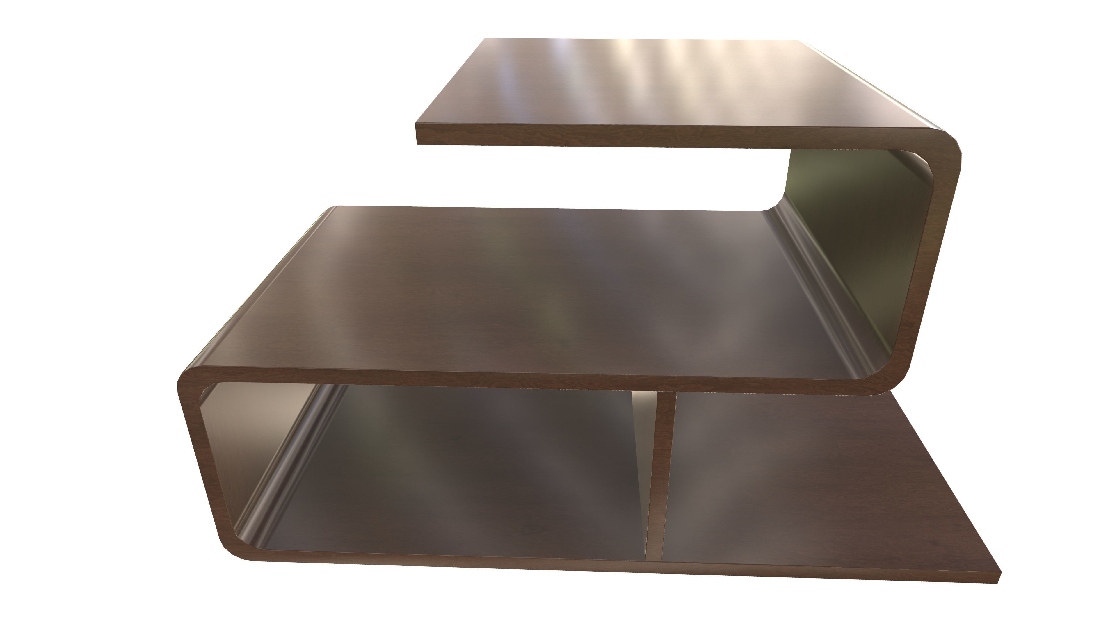 Modern Wooden Shelf AR VR PBR Low-poly 3D model_2