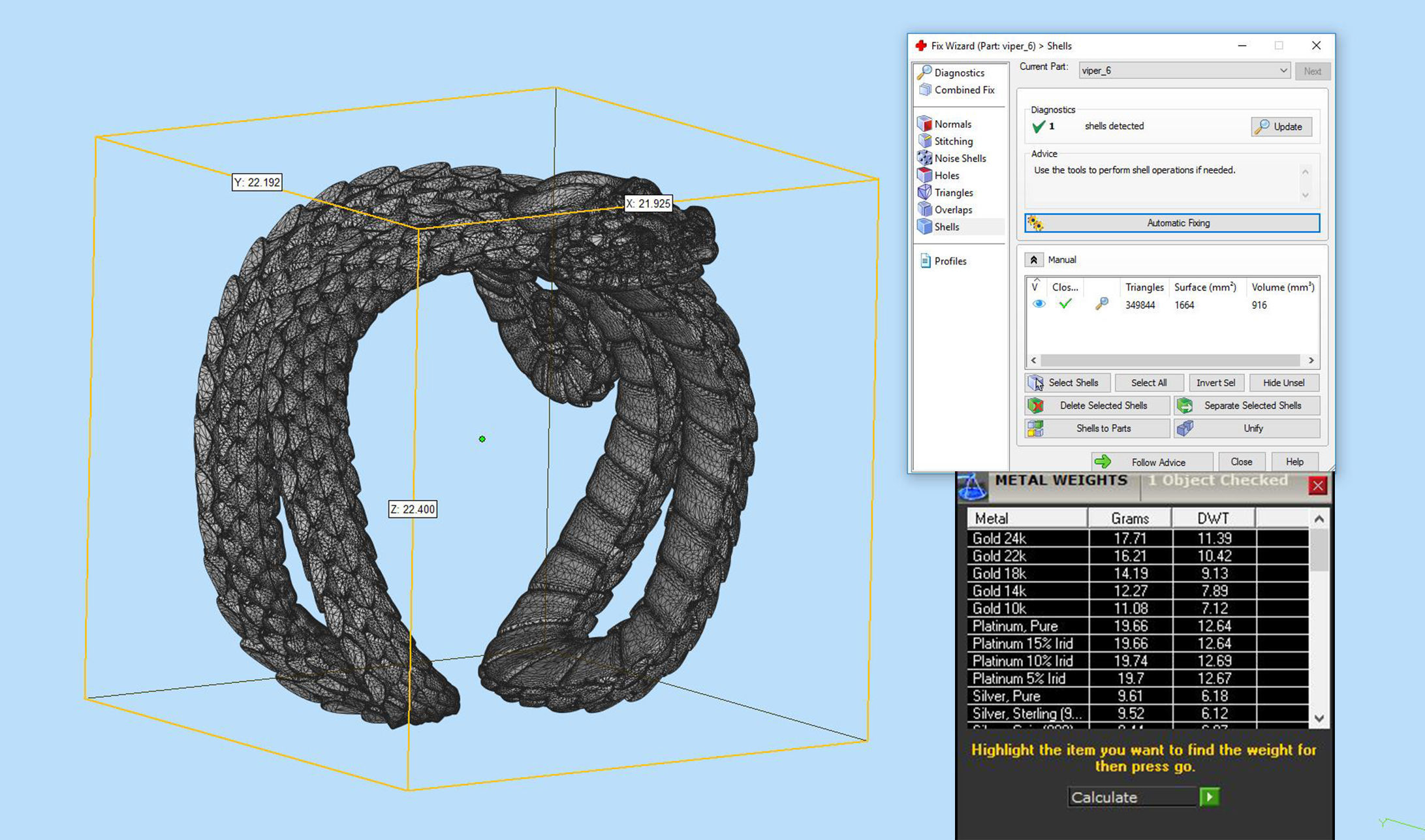 Viper Snake Ring 3D print model_15