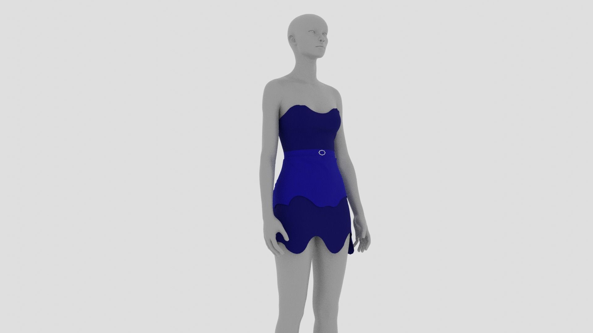Womens Dress - Female Outfit Clothes Low-poly 3D model_6
