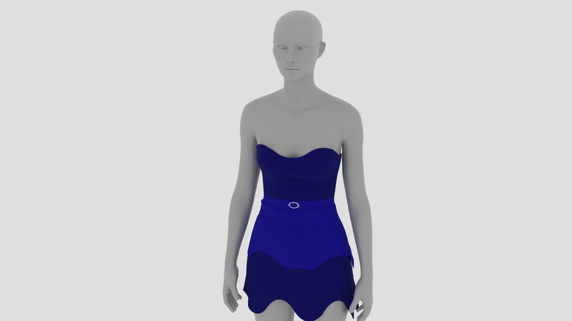 Womens Dress - Female Outfit Clothes Low-poly 3D model_13