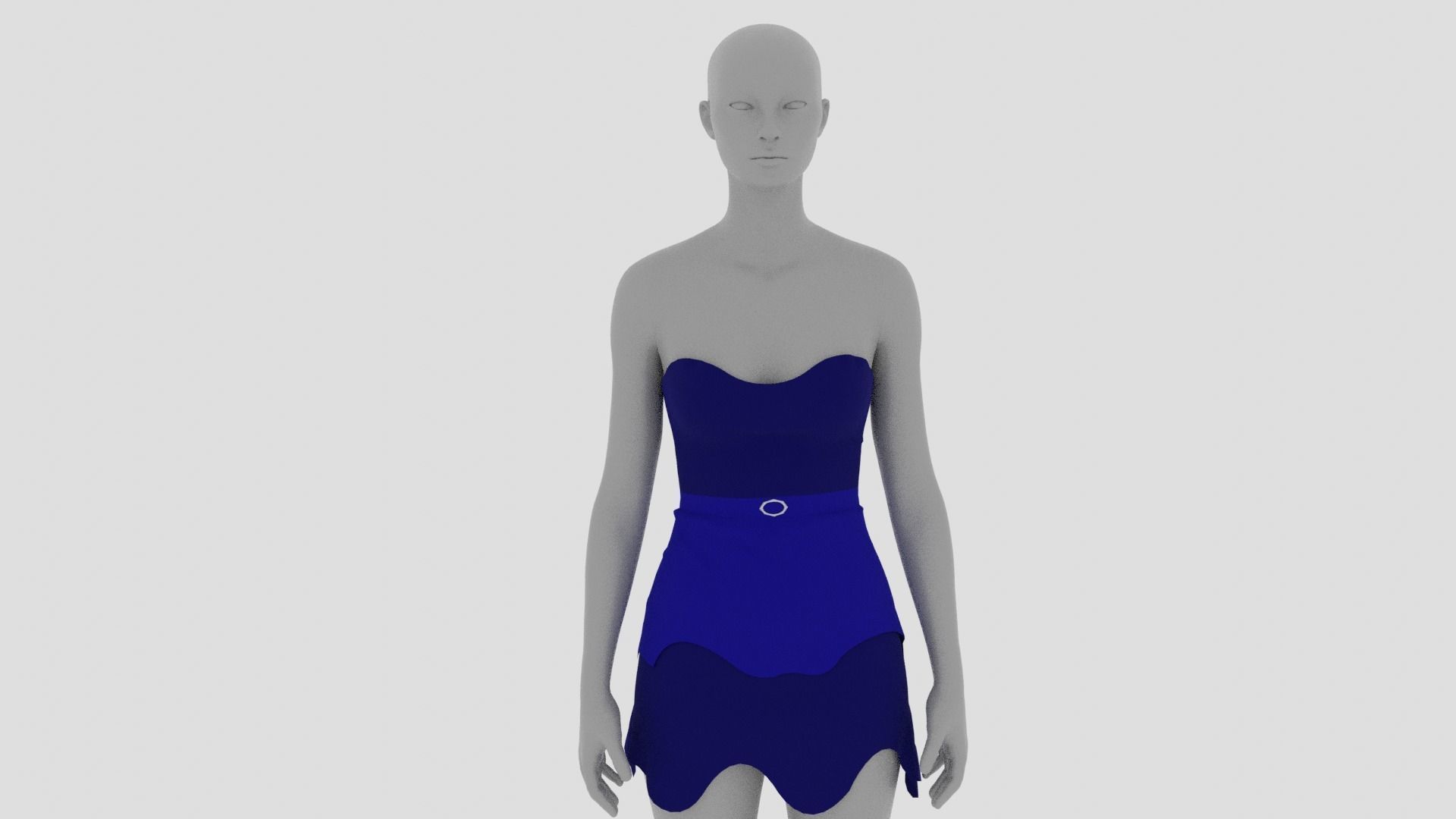 Womens Dress - Female Outfit Clothes Low-poly 3D model_10